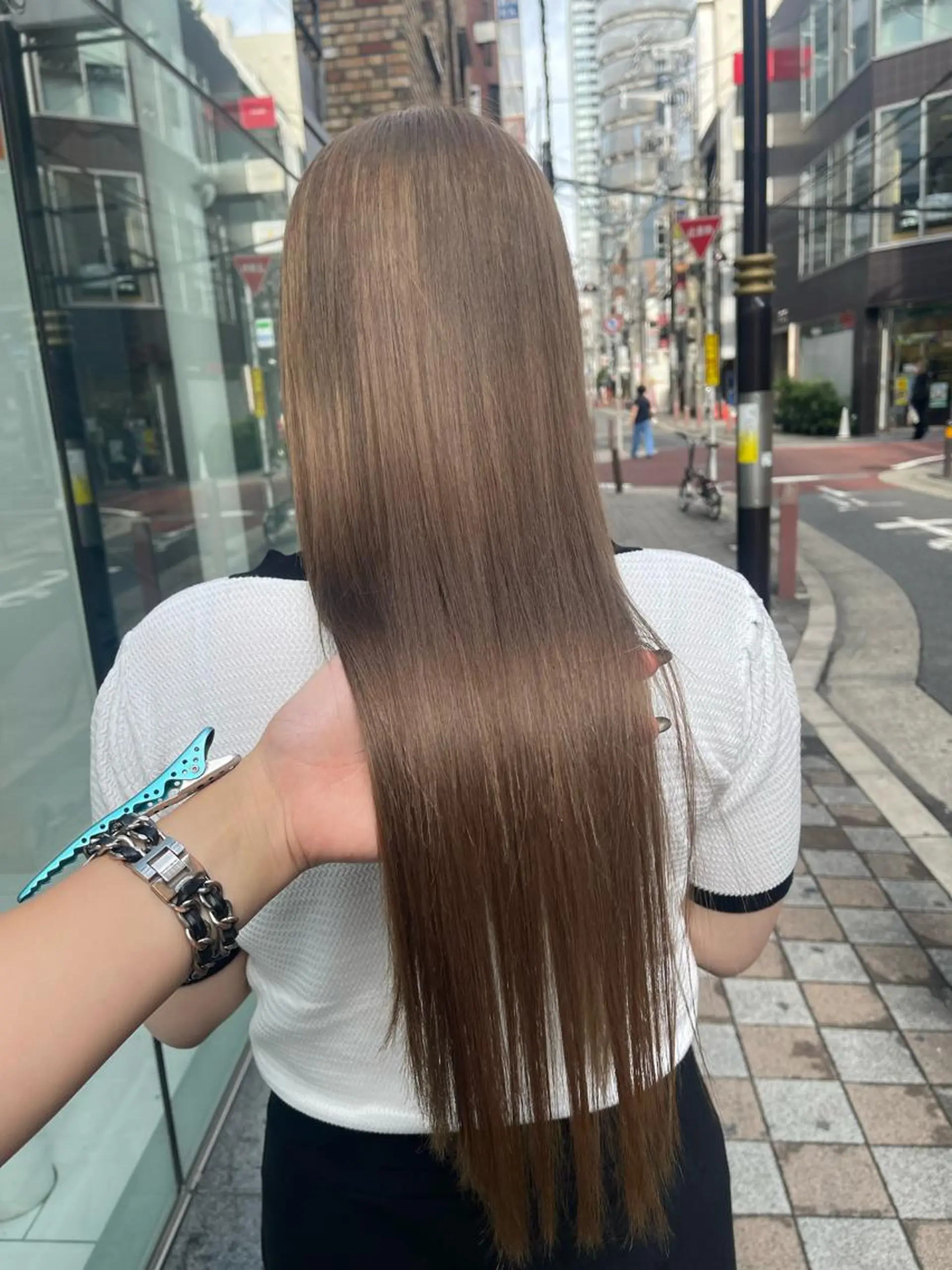 ロング カラー ヘアカラー トリートメント &chaLme   心斎橋所属・emi/髪質改善/ 韓国風/艶カラーのヘアスタイル