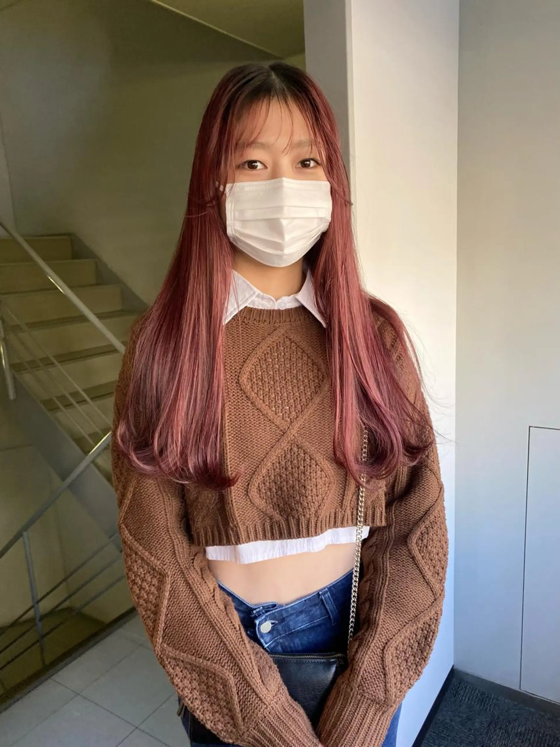 ロング カラー パーマ ヘアアレンジ 髪と音処　マトぺ所属・デザインカラー/ボブ ブリーチカラー/ユリのヘアスタイル