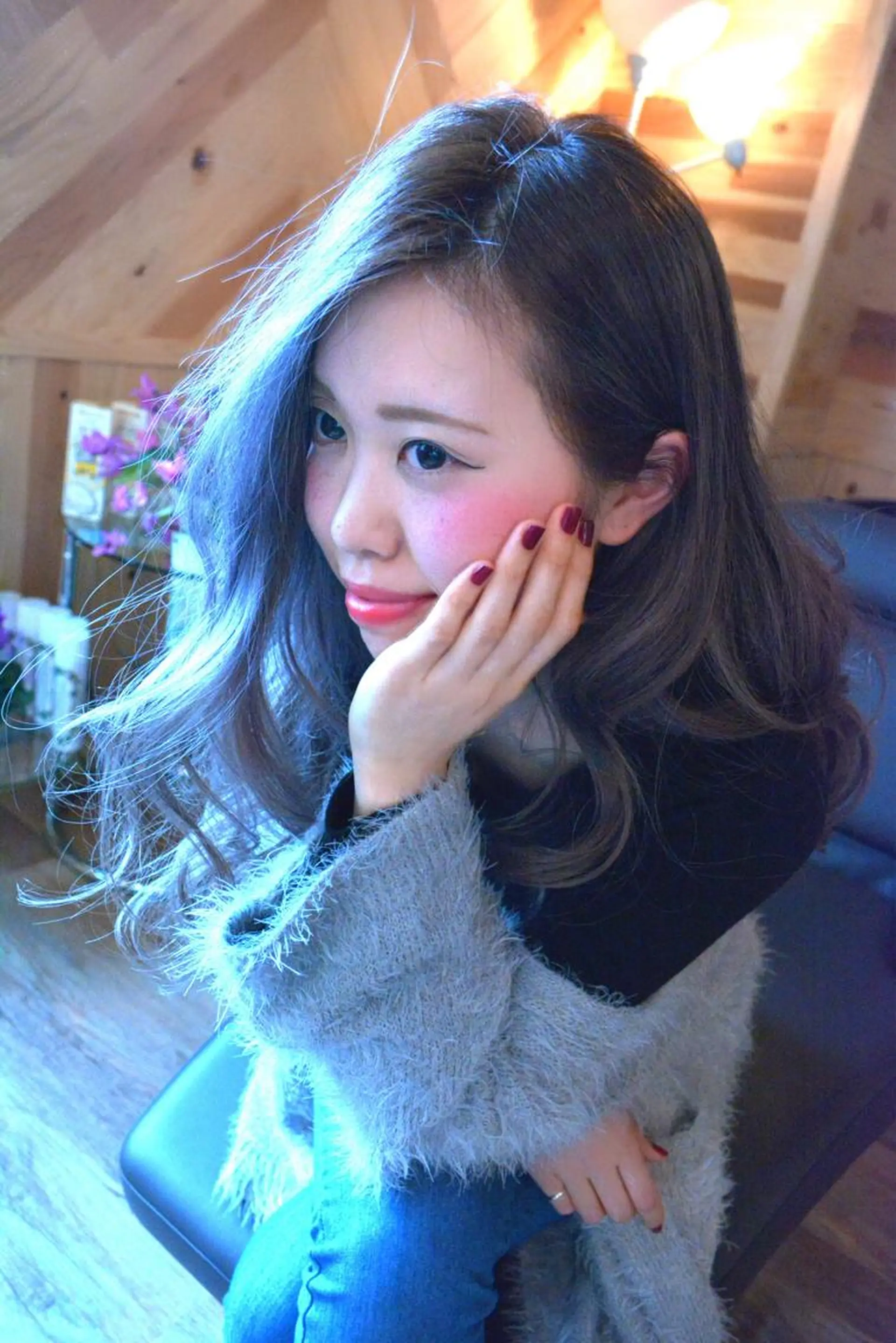 ロング カラー パーマ ブリーチ ブルーカラー 透明感カラー belle chambreイブカのその他イメージ