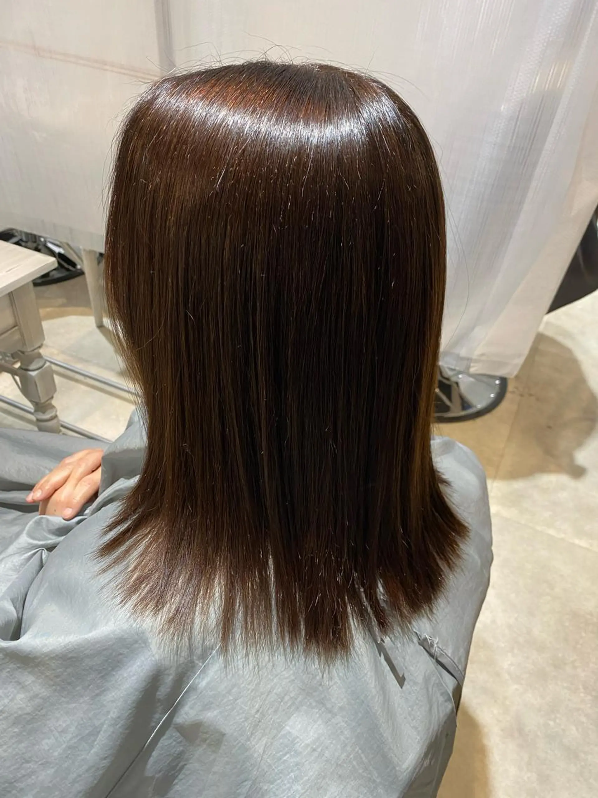 ミディアム カラー パーマ カット ヘアカラー トリートメント 芝田  望優のヘアスタイル