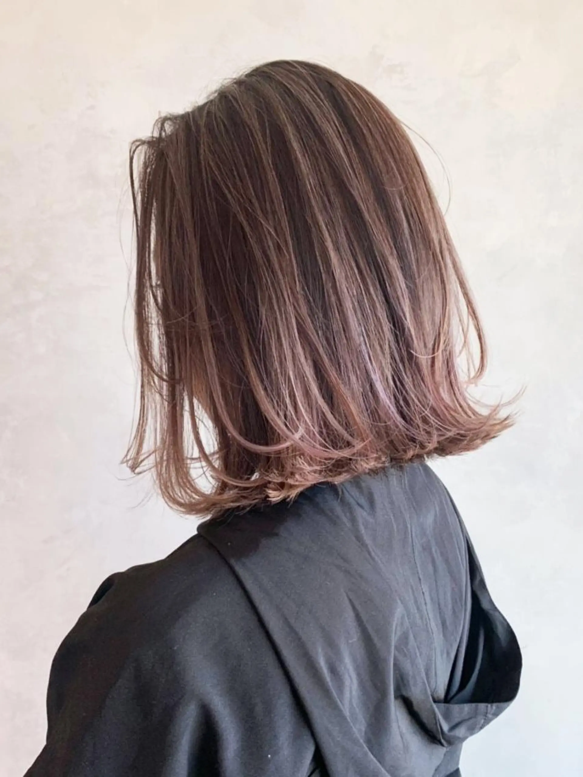 ミディアム カラー パーマ ヘアアレンジ グレージュ ITbyALBUM 中野店のヘアスタイル