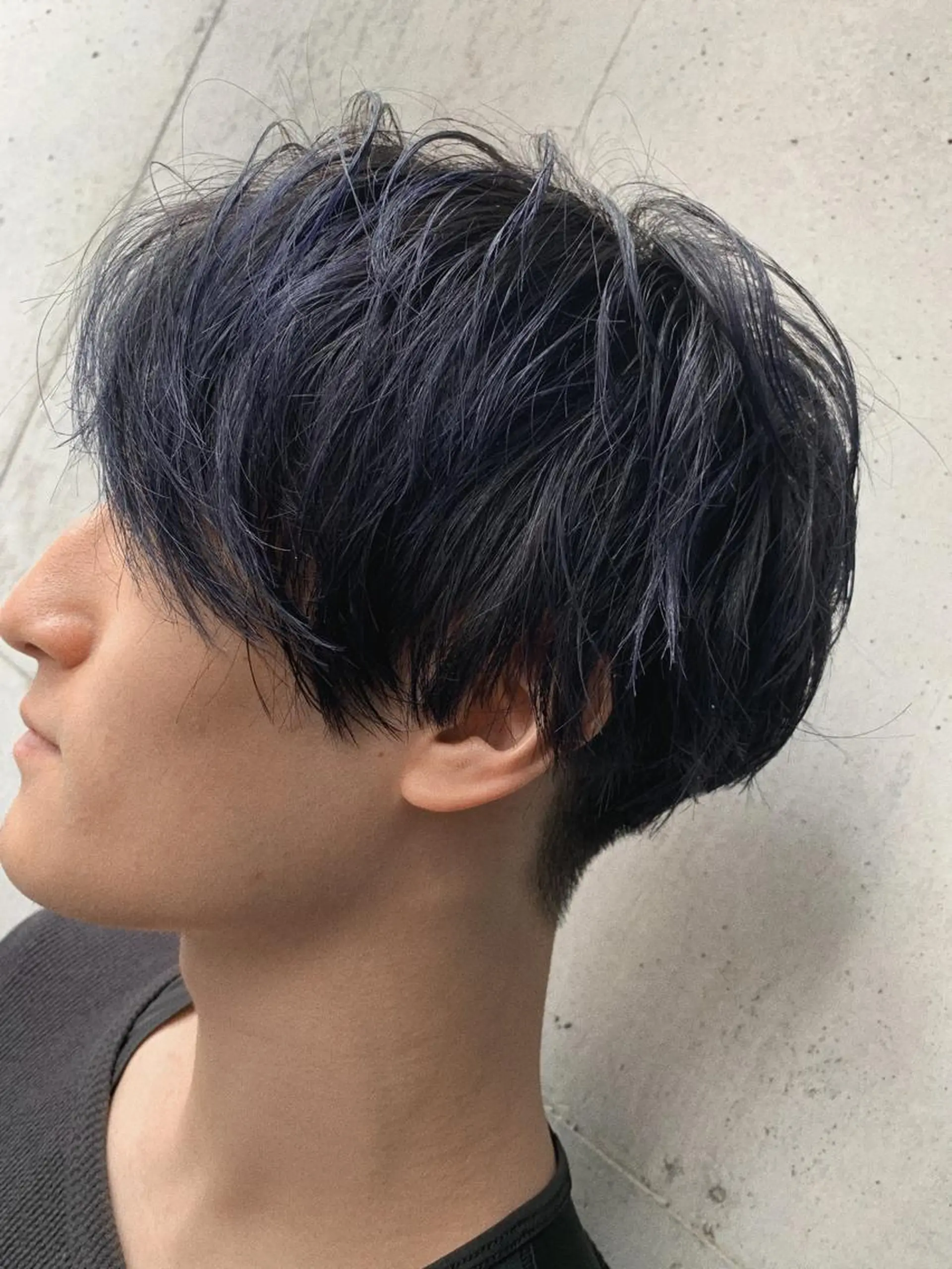ショート カラー ヘアアレンジ メンズ メンズ就活ヘア 黒髪 ブルーカラー ブルーブラック 🇺🇸海外ヘア 🇰🇷MASANOのヘアスタイル