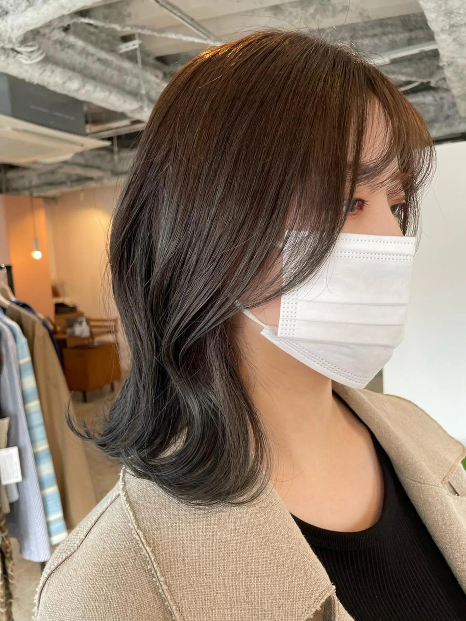 ミディアム カラー ヘアアレンジ ヨシンモリ 韓国風ヘア トリートメント REONA🪽✨ 日常に馴染む髪🫧のヘアスタイル