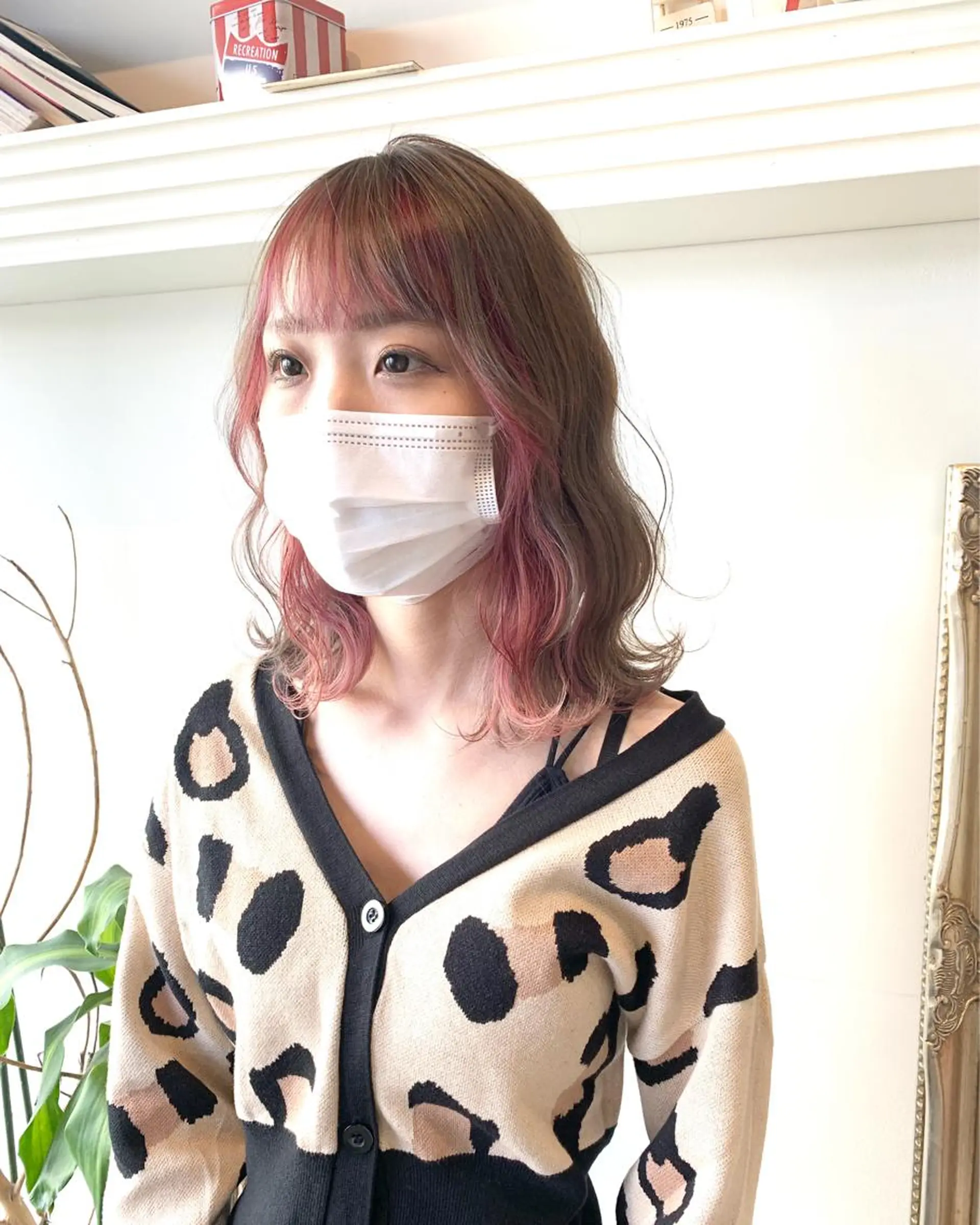 セミロング カラー ヘアアレンジ ベージュカラー ピンクカラー ヘアカラー トリートメント ヘッドスパ ヘアセット 大宮/山口 竣也のヘアスタイル