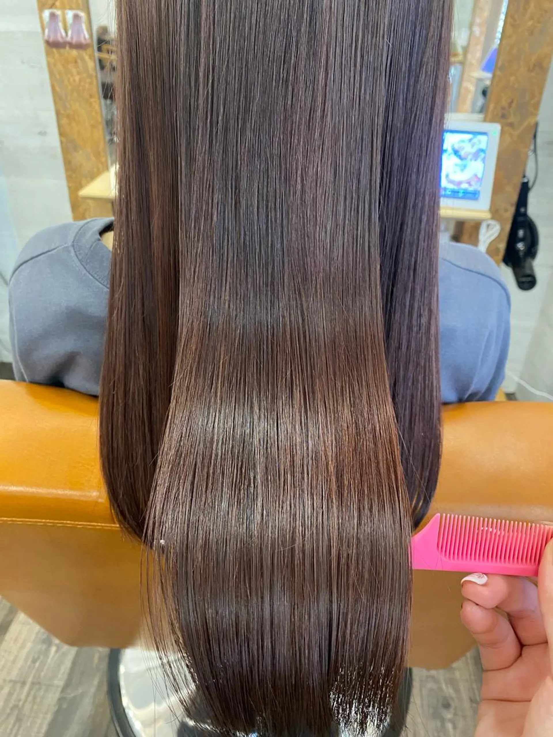 ロング カラー ヘアカラー トリートメント ブリーチ毛対応酸性 ストレート🌈サキのヘアスタイル