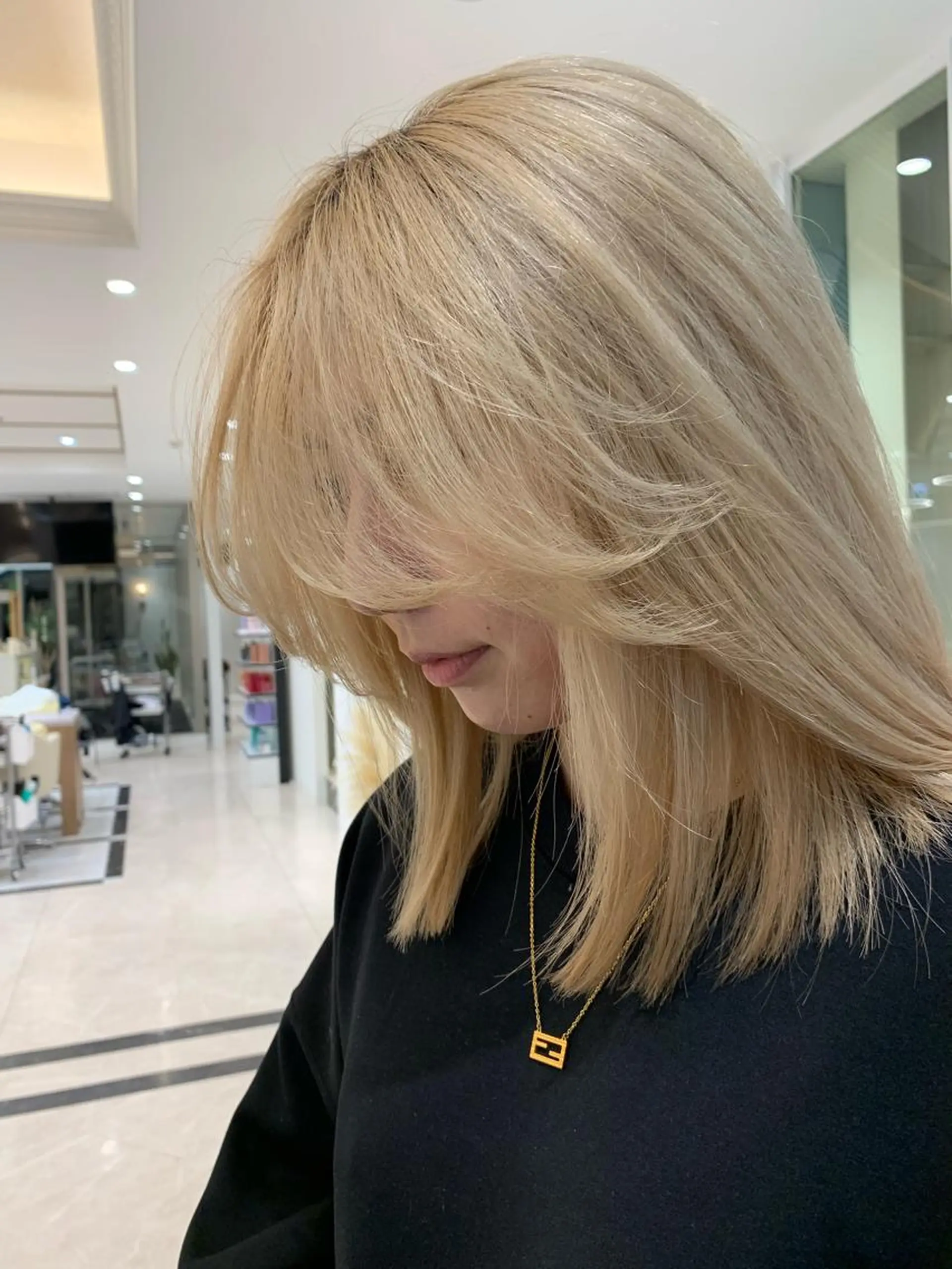 ミディアム カラー 韓国風/顔周りカット /髪質改善RYOTAのヘアスタイル