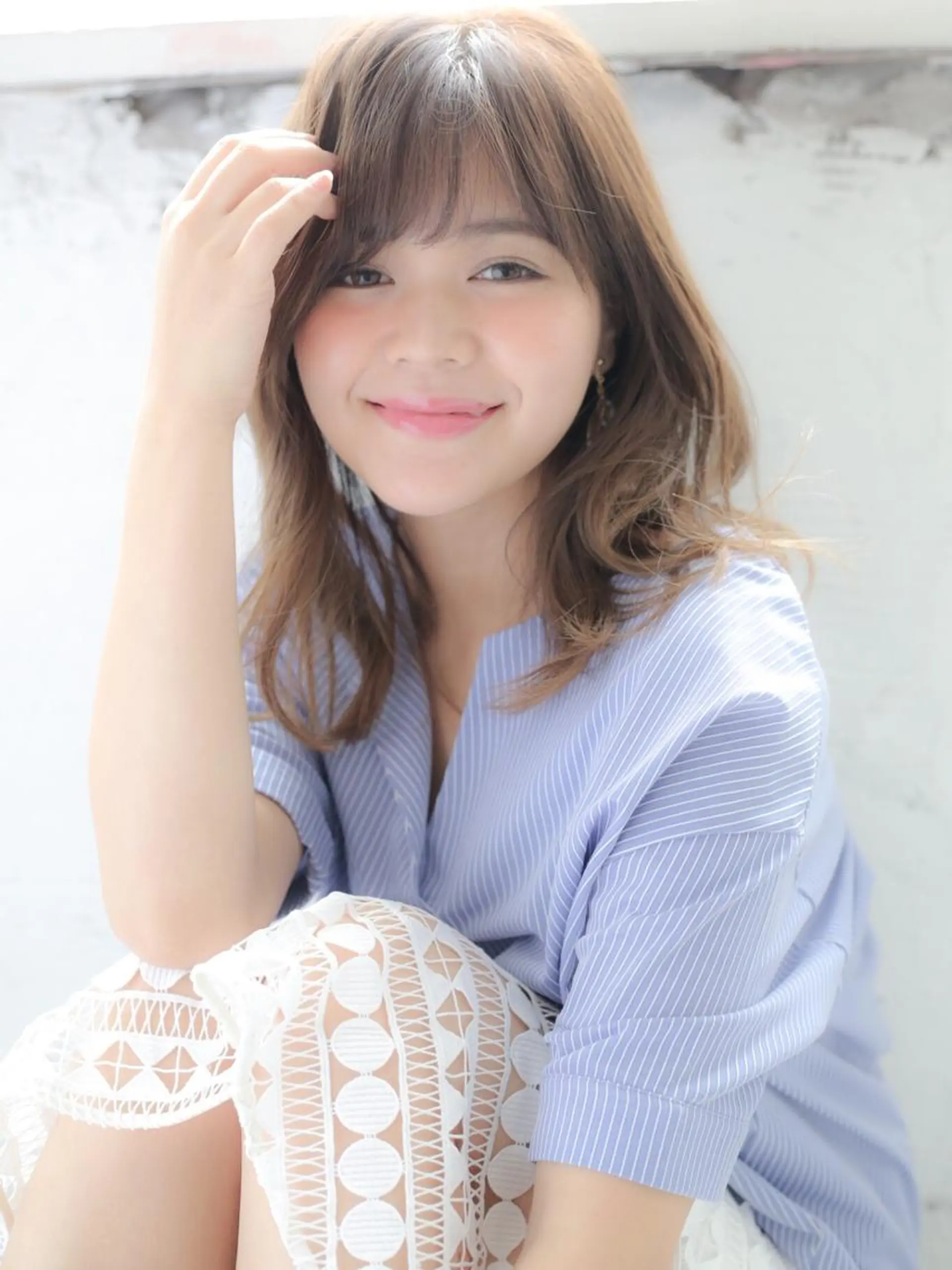 ミディアム カラー パーマ 野崎 ひかりのヘアスタイル