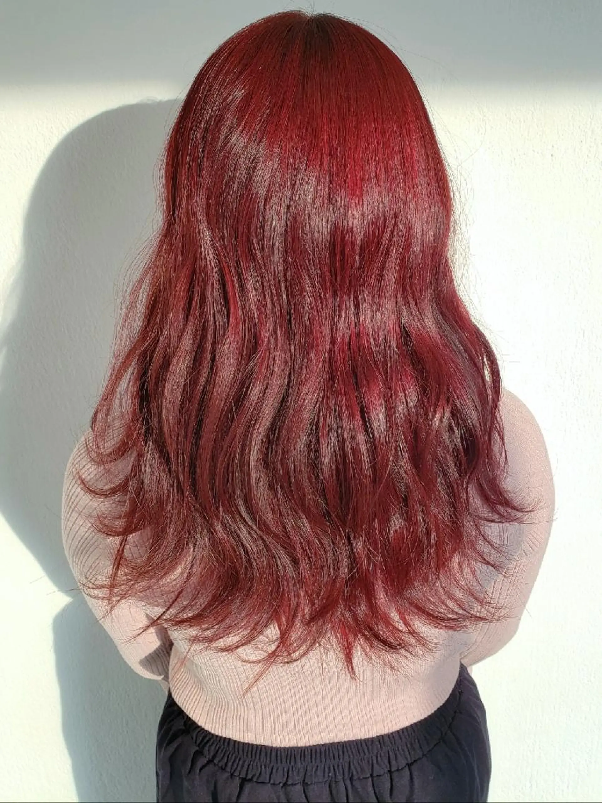 ロング カラー ヘアアレンジ レッドカラー 成瀬 弘光のヘアスタイル