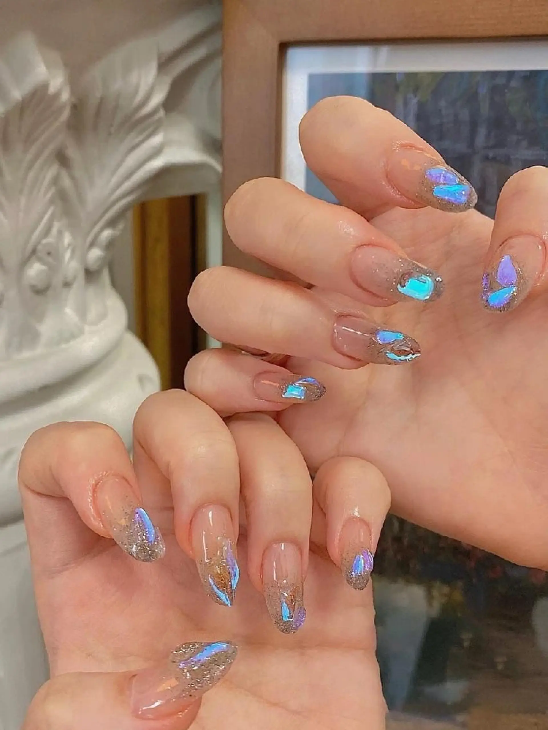 ネイル ネイリストゆか💅 長さだし、深爪矯正のネイルデザイン