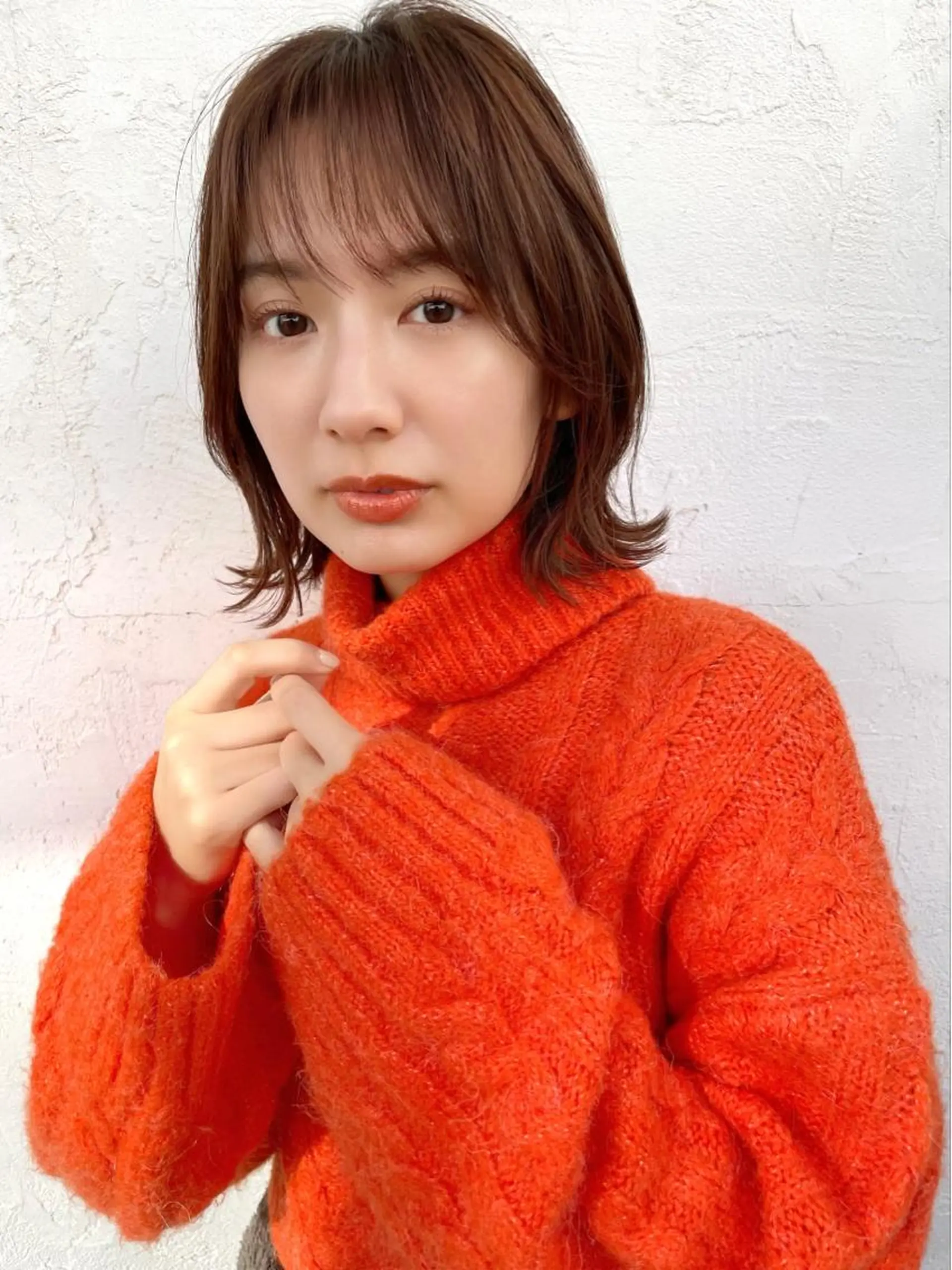 ミディアム カラー 結べるレイヤーボブ くびれLady表参道のヘアスタイル