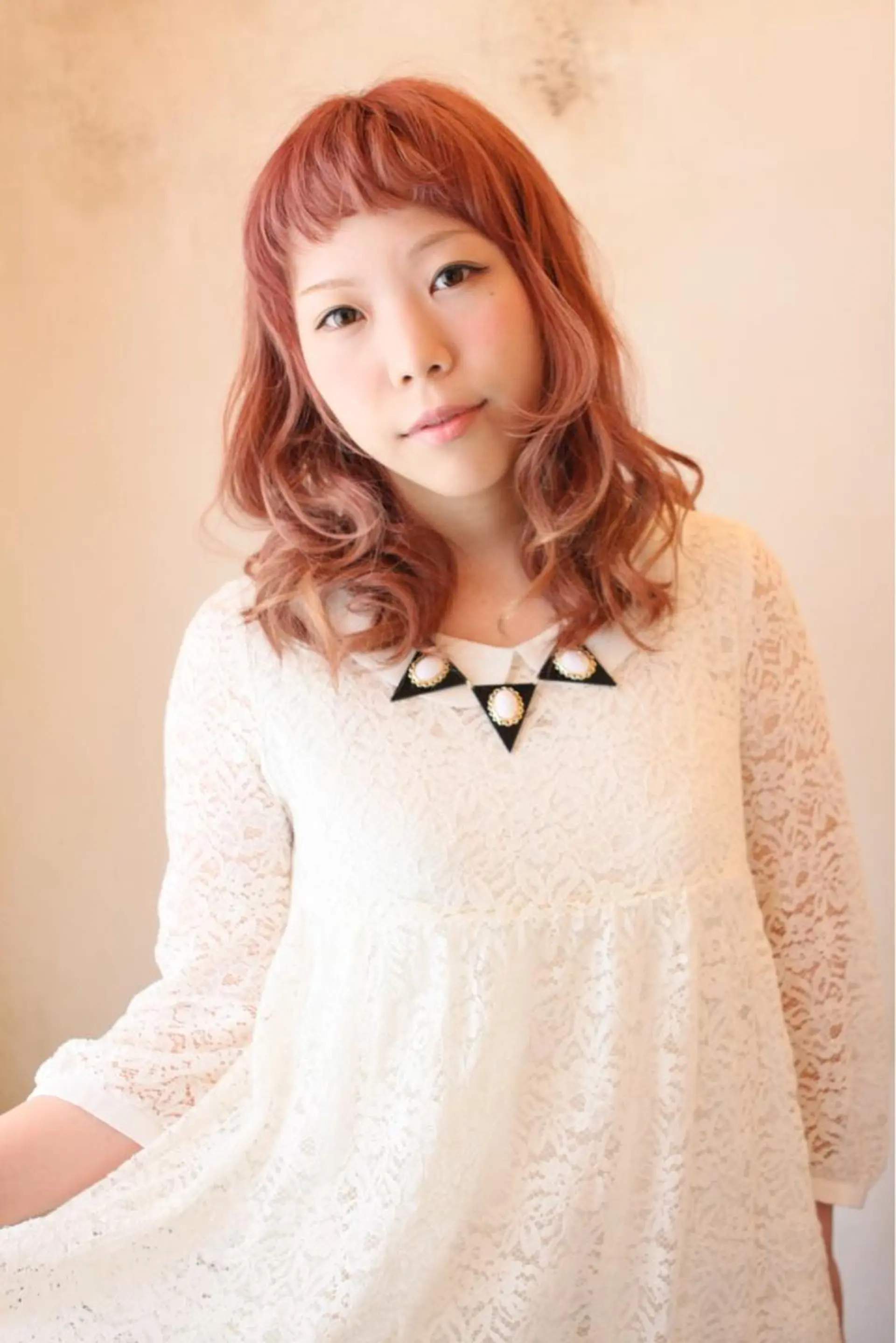 セミロング カラー パーマ ヘアカラー marie-anne 浜松元目店のヘアスタイル