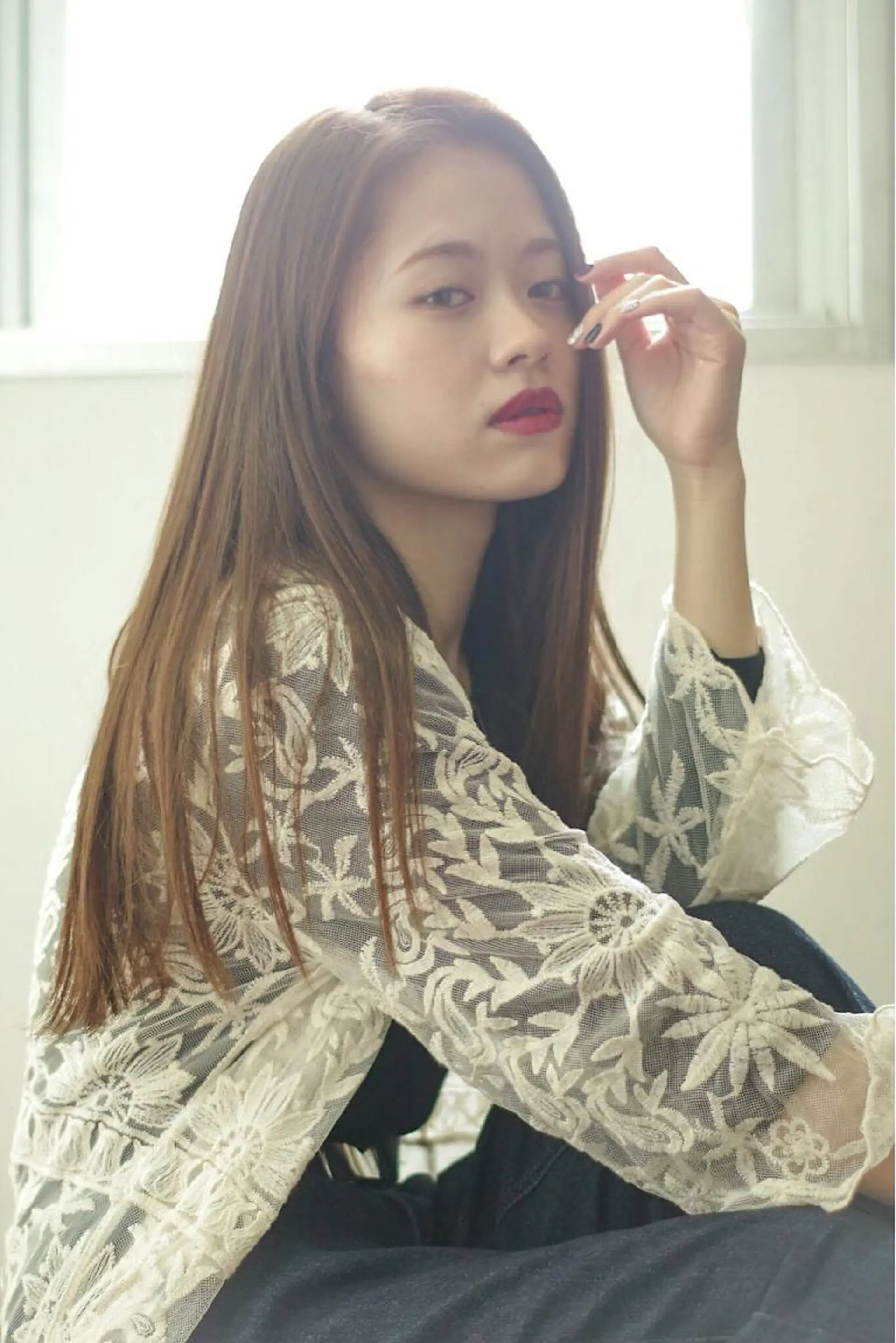 ロング カット 縮毛矯正 韓国ヘア🇰🇷 YURIYAのヘアスタイル