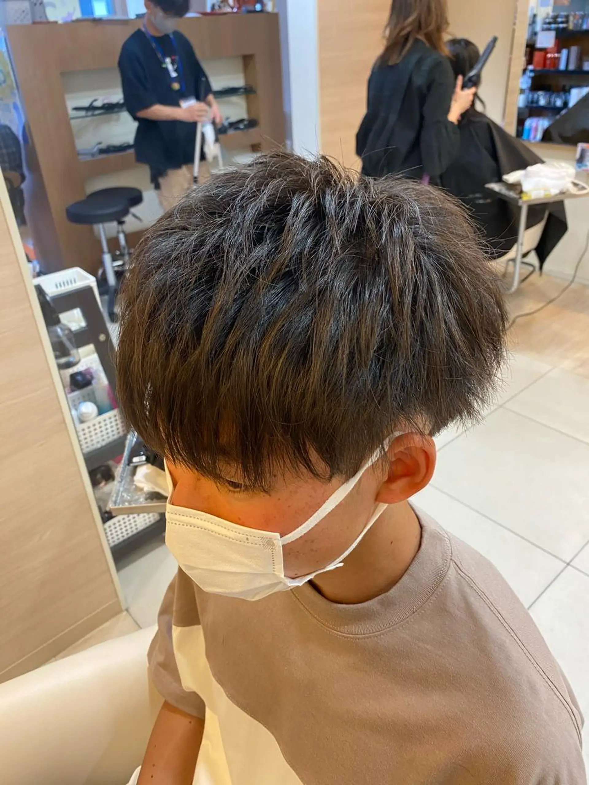 ショート メンズ カット 塩谷黎✨ブリーチ無W カラーメンズパーマ✨のヘアスタイル