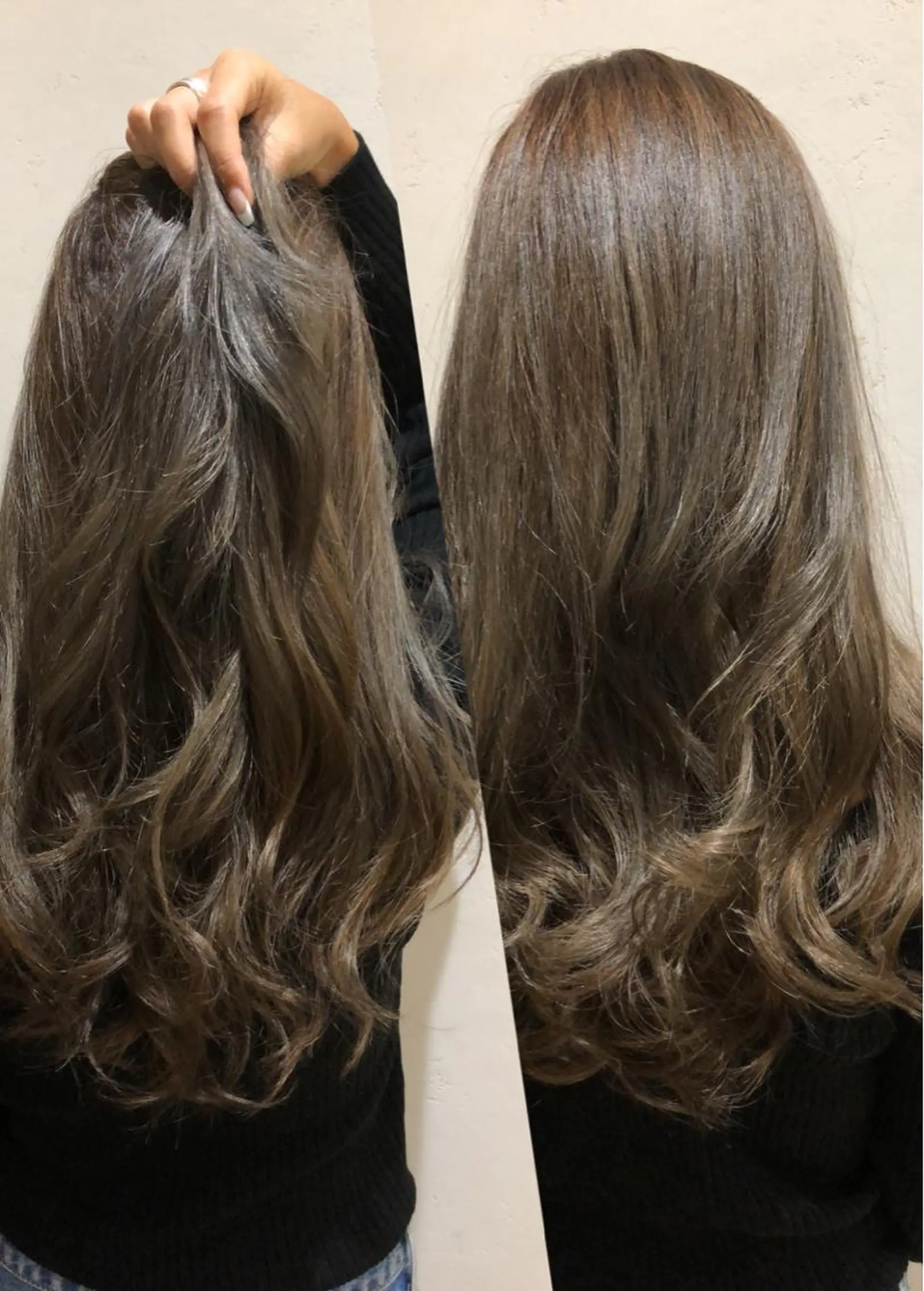 ロング カラー アッシュ ロング 艶質改善/縮毛矯正 ササキナツミのヘアスタイル