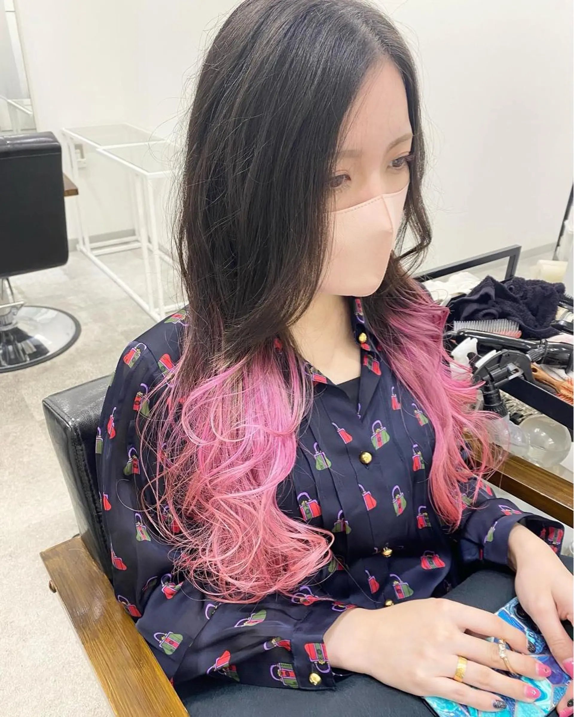 セミロング カラー ブリーチ デザインカラー ピンクカラー パーソナルカラー診断 ホワイトカラー美座尊のその他イメージ