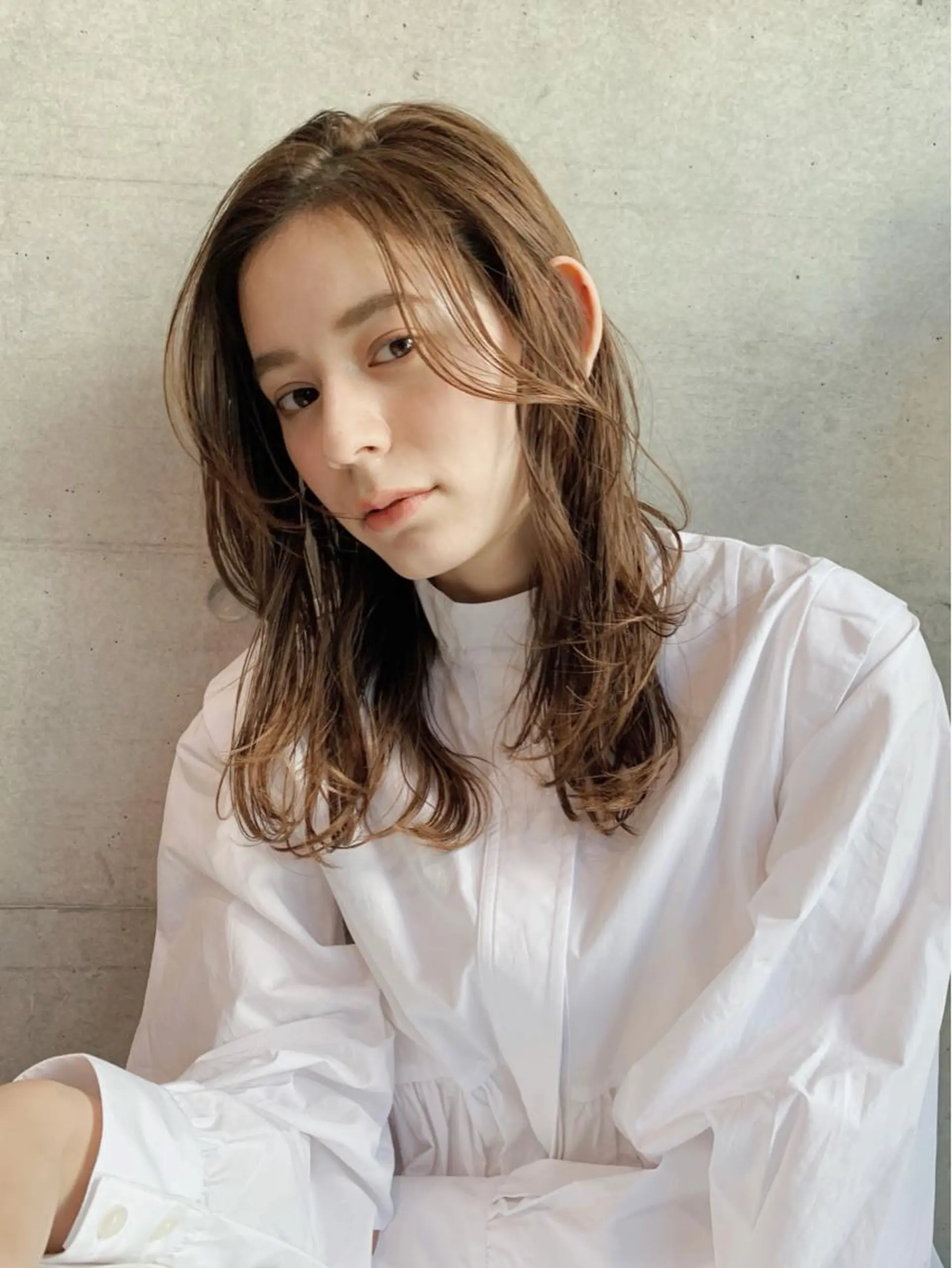 ミディアム カット ヘアカラー オシャレ髪✔️ 店長オオキアキヒロのヘアスタイル