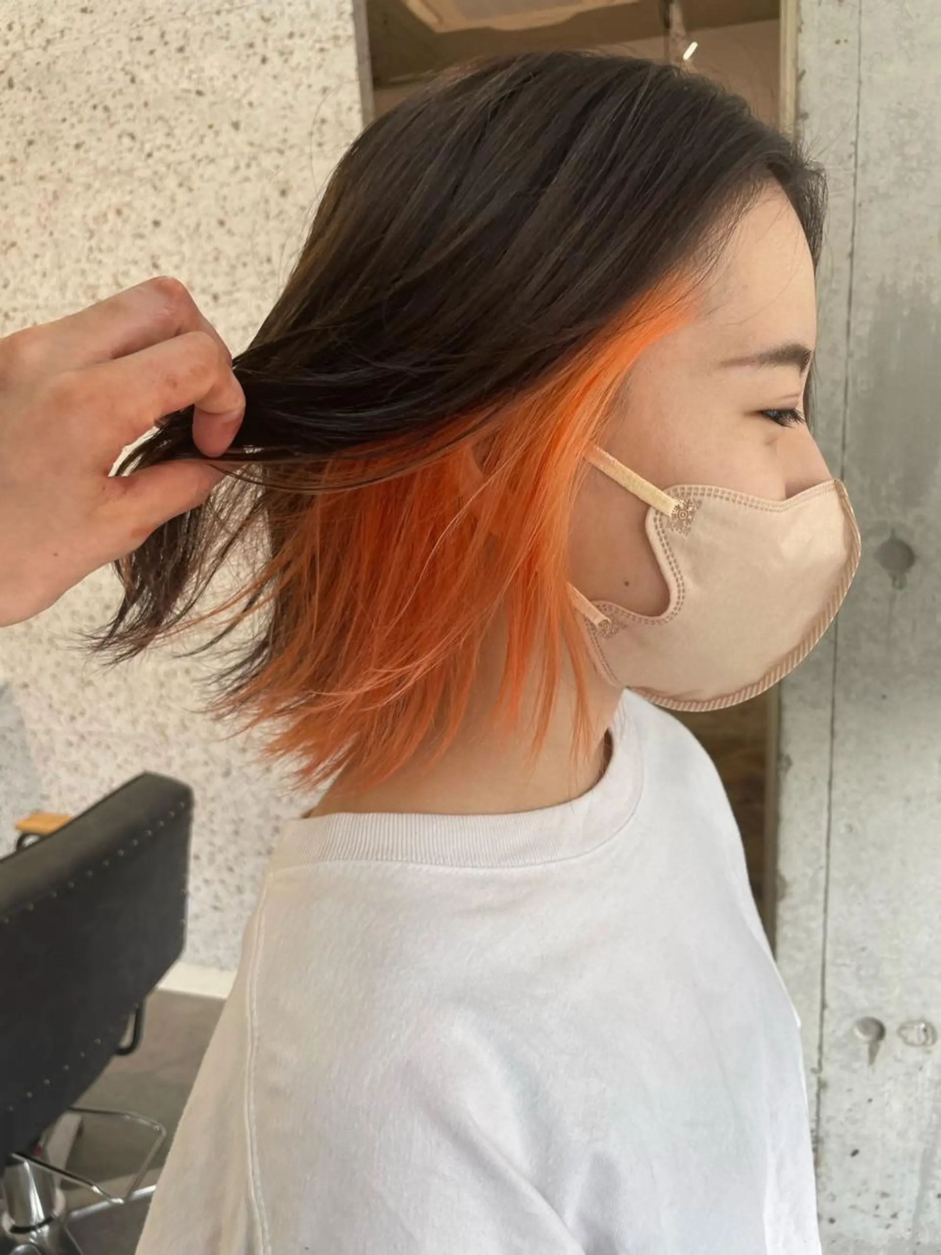 ショート カラー オレンジ lani hair salon所属・SHOTO ハイトー ン/デザインカラーのヘアスタイル