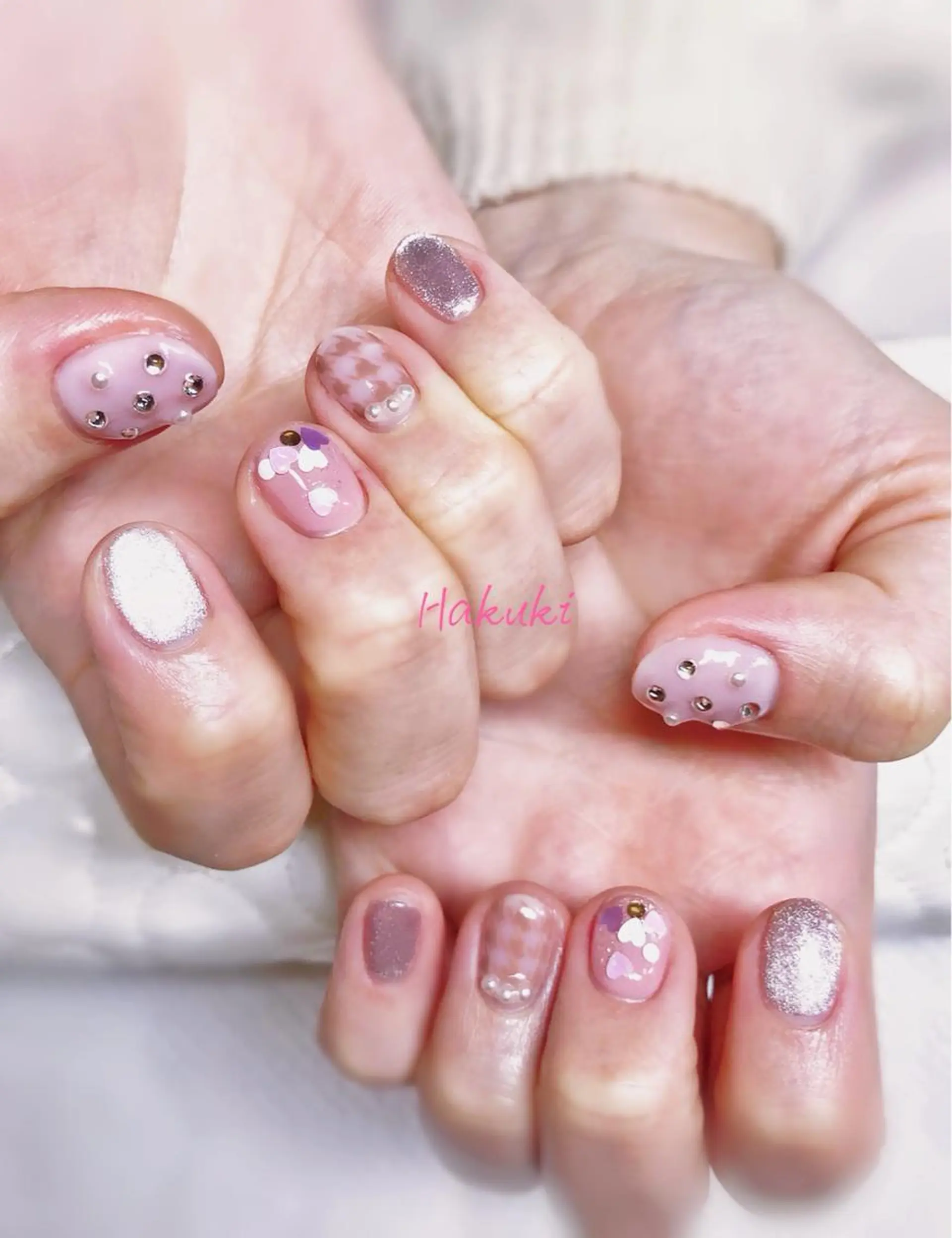 ネイル ハンドネイル ハンドケア ハク キのネイルデザイン
