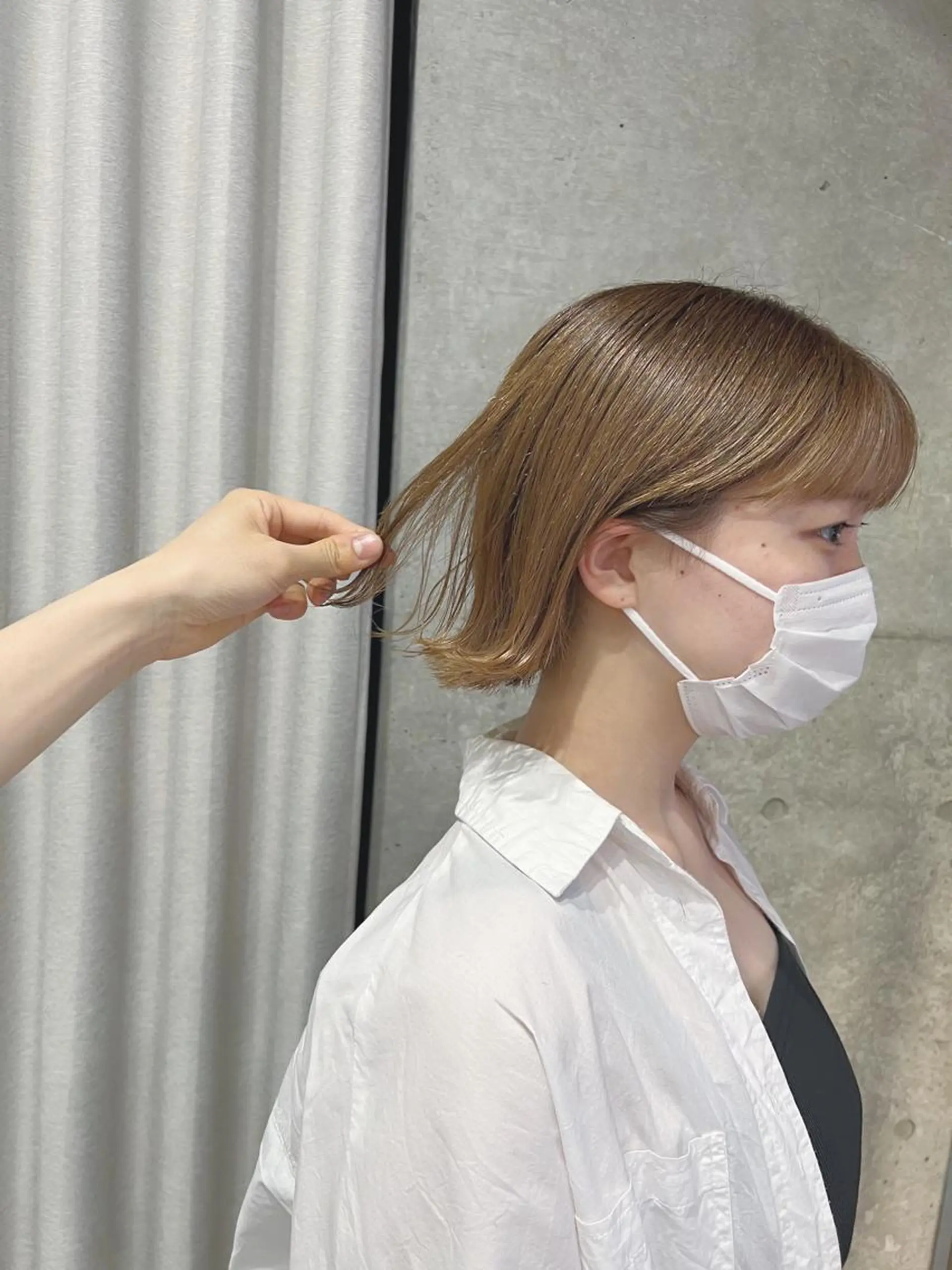 ショート カラー ボブパーマコテ巻き風 パーマNo1深江秀平のヘアスタイル