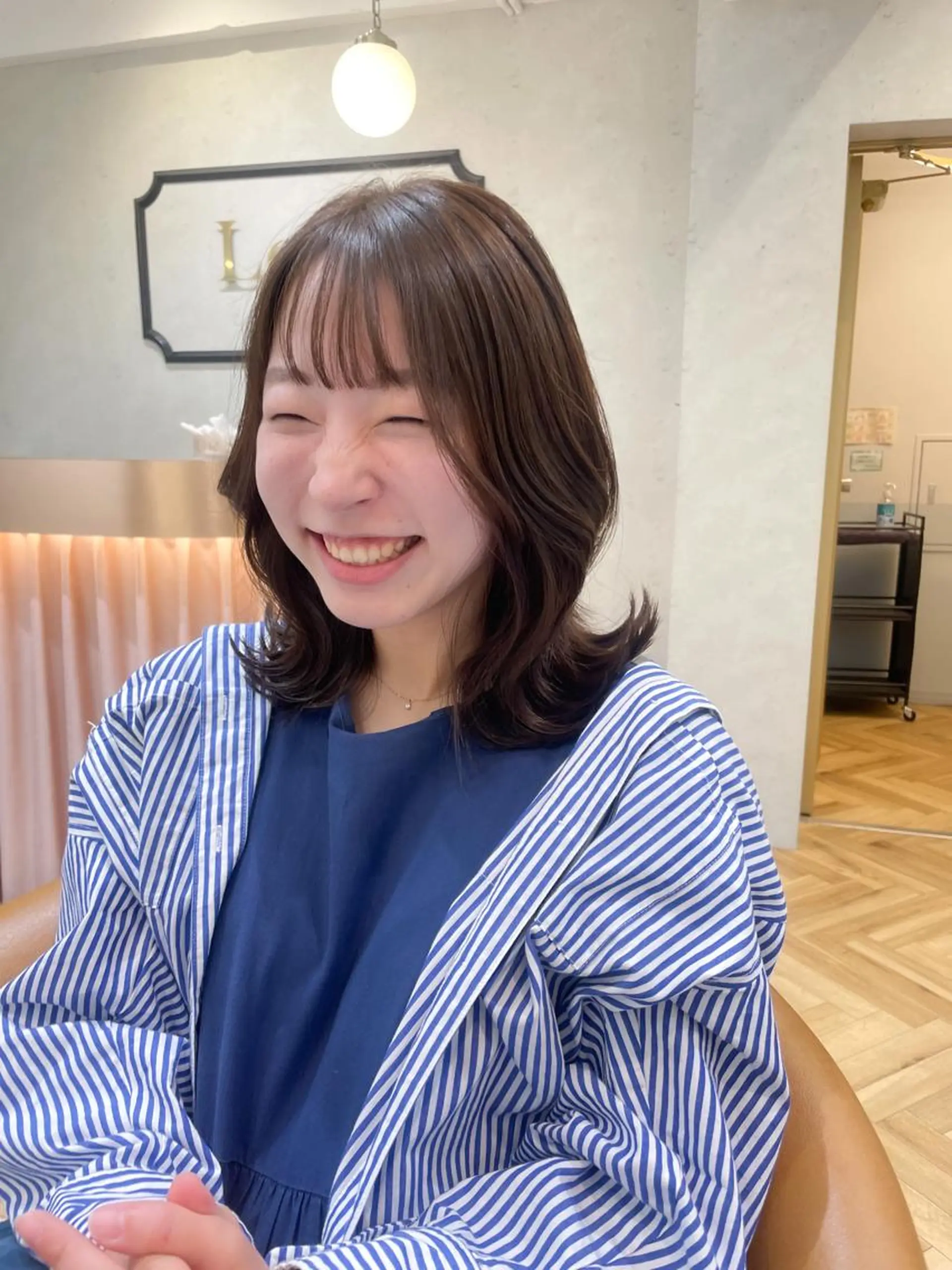 ミディアム カット ヘアカラー トリートメント 産休中2026.4月 復帰予定/野崎華代のヘアスタイル