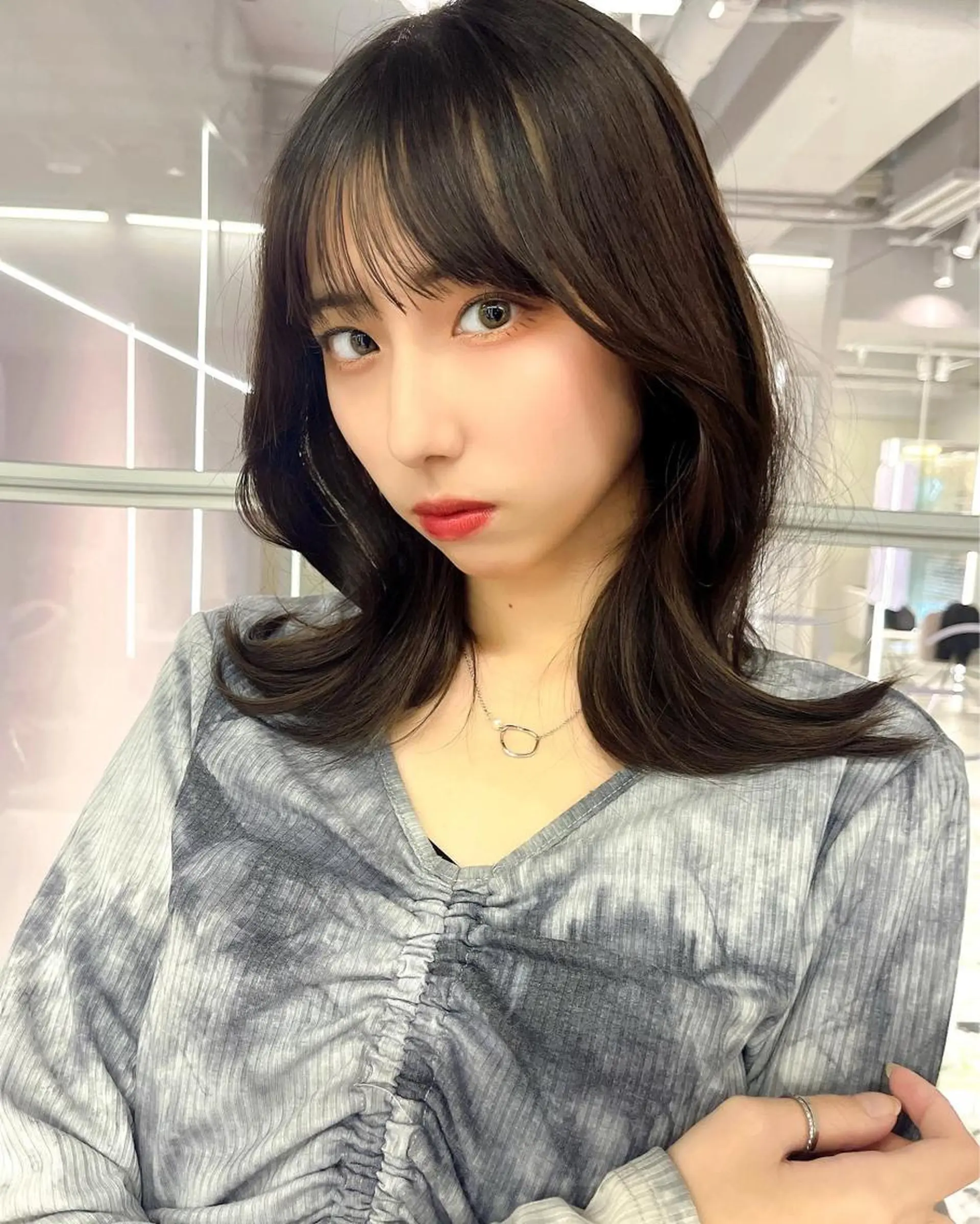 ミディアム カラー ヘアアレンジ 韓国ヘア/髪質改善 TAKAHIROのヘアスタイル