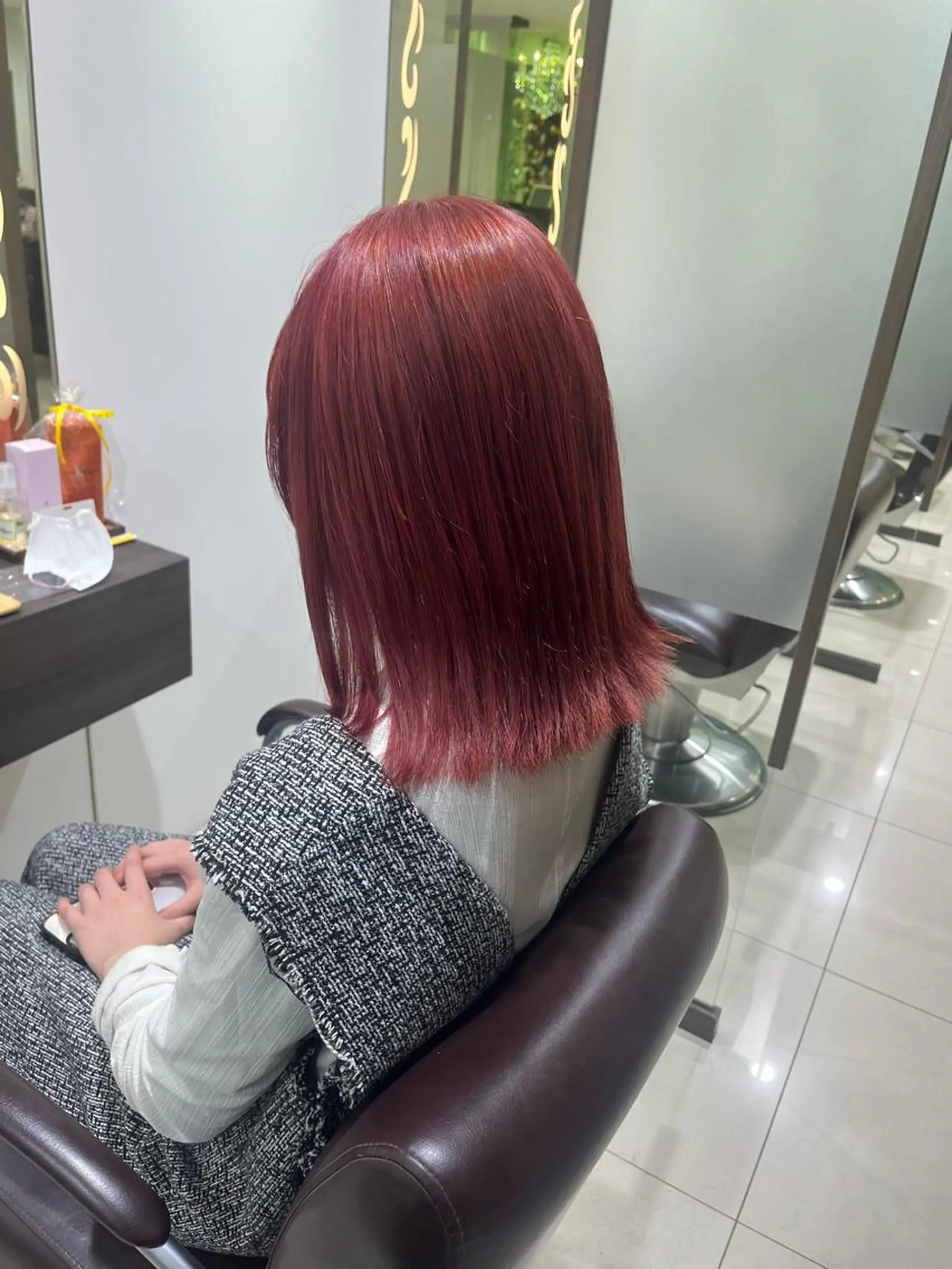 ミディアム ぷつっとボブ/ちゅる ピンク/mika☆のヘアスタイル