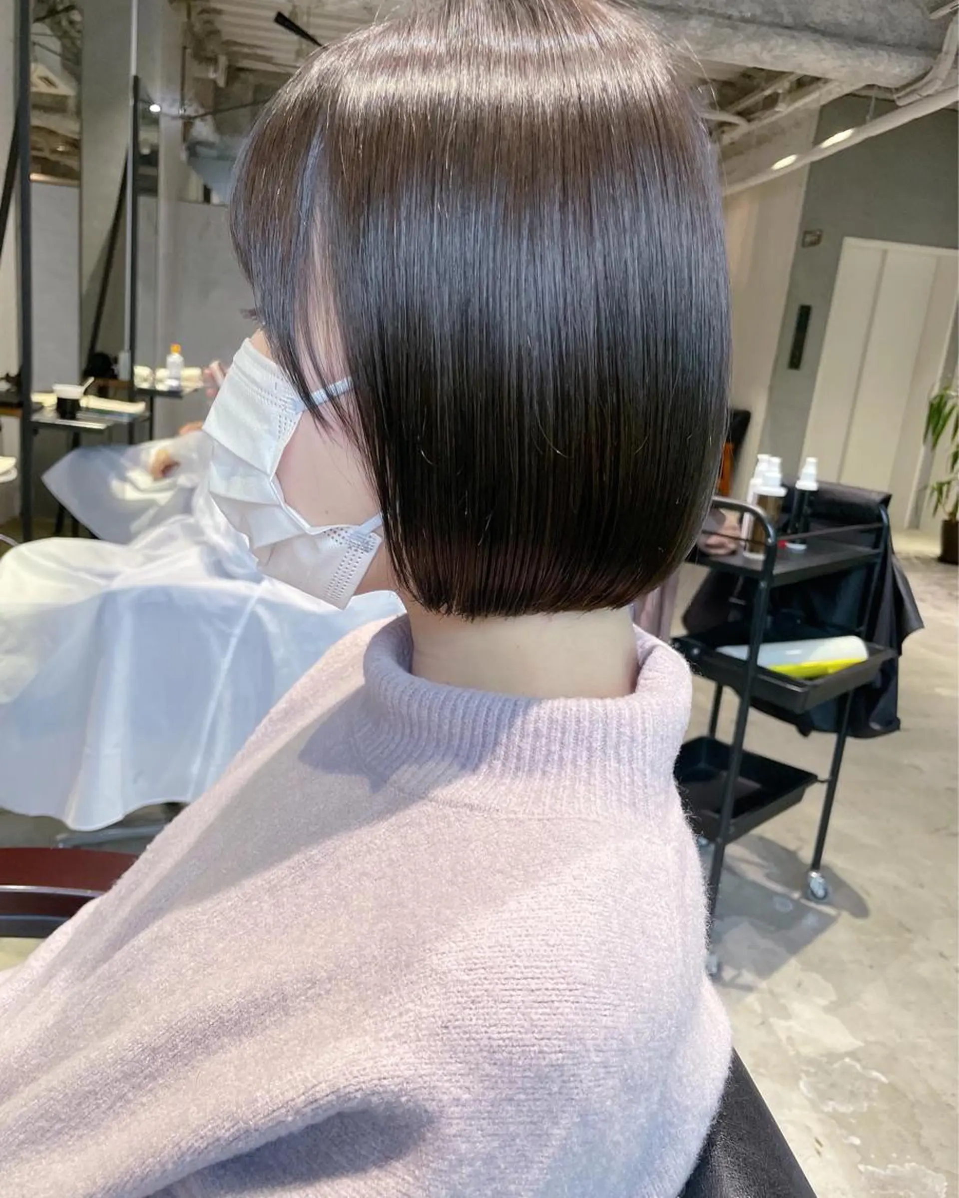 ショート 美髪矯正/艶カラー ボブ/栄/鐘ヶ江純也のヘアスタイル