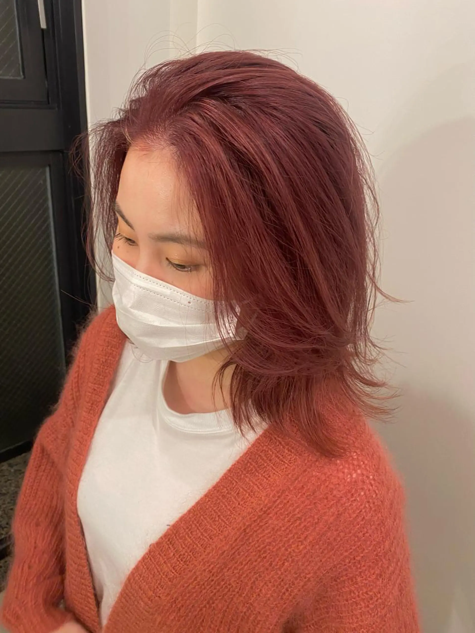 ミディアム カラー ピンクカラー 🍑 モモカ🍑のヘアスタイル