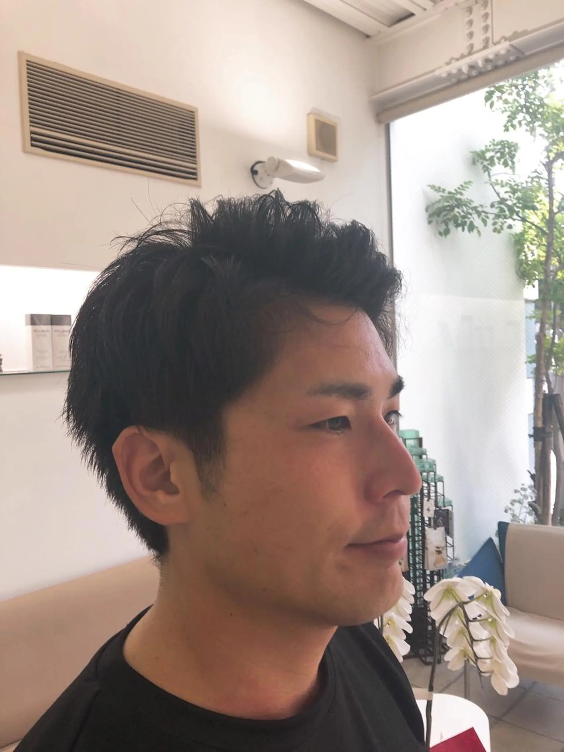 メンズ カット ヘアカラー 本山　くせ毛のカット 尾島光季のヘアスタイル