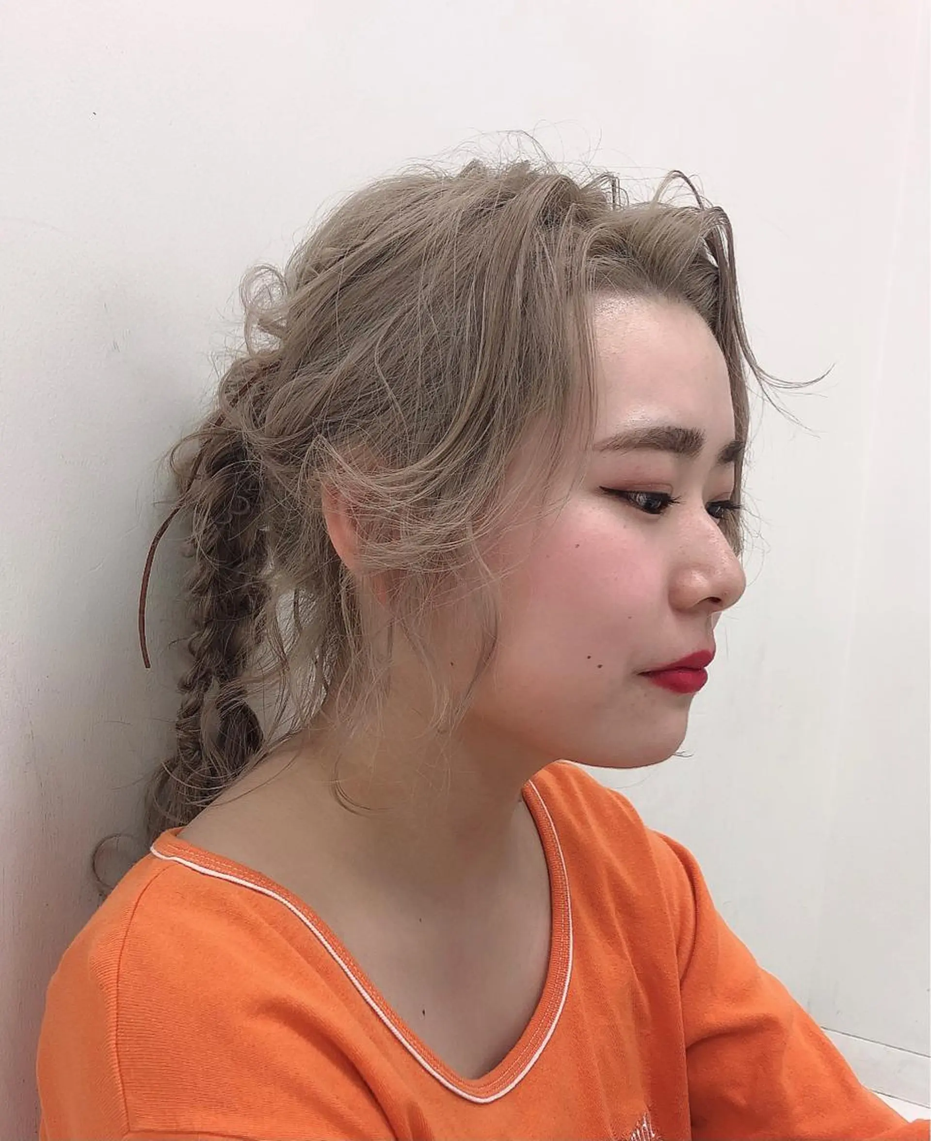 ロング ヘアアレンジ ポニーテール ヘアセット 【ピンク/韓国ヘア/ ヘアセット】亜海のヘアスタイル