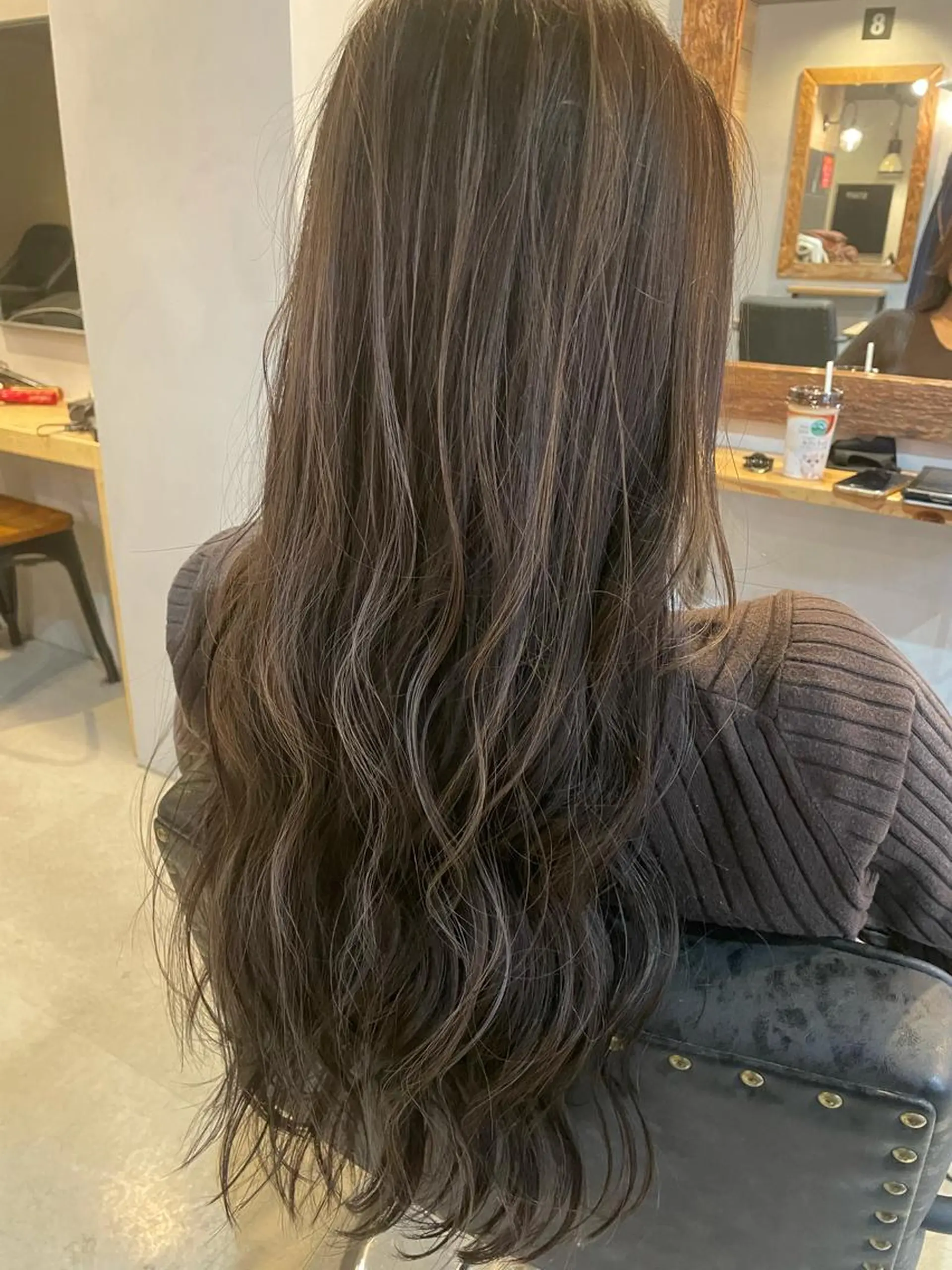 ロング カラー Blue高槻所属・ハイライト 透明感カラー松本のヘアスタイル