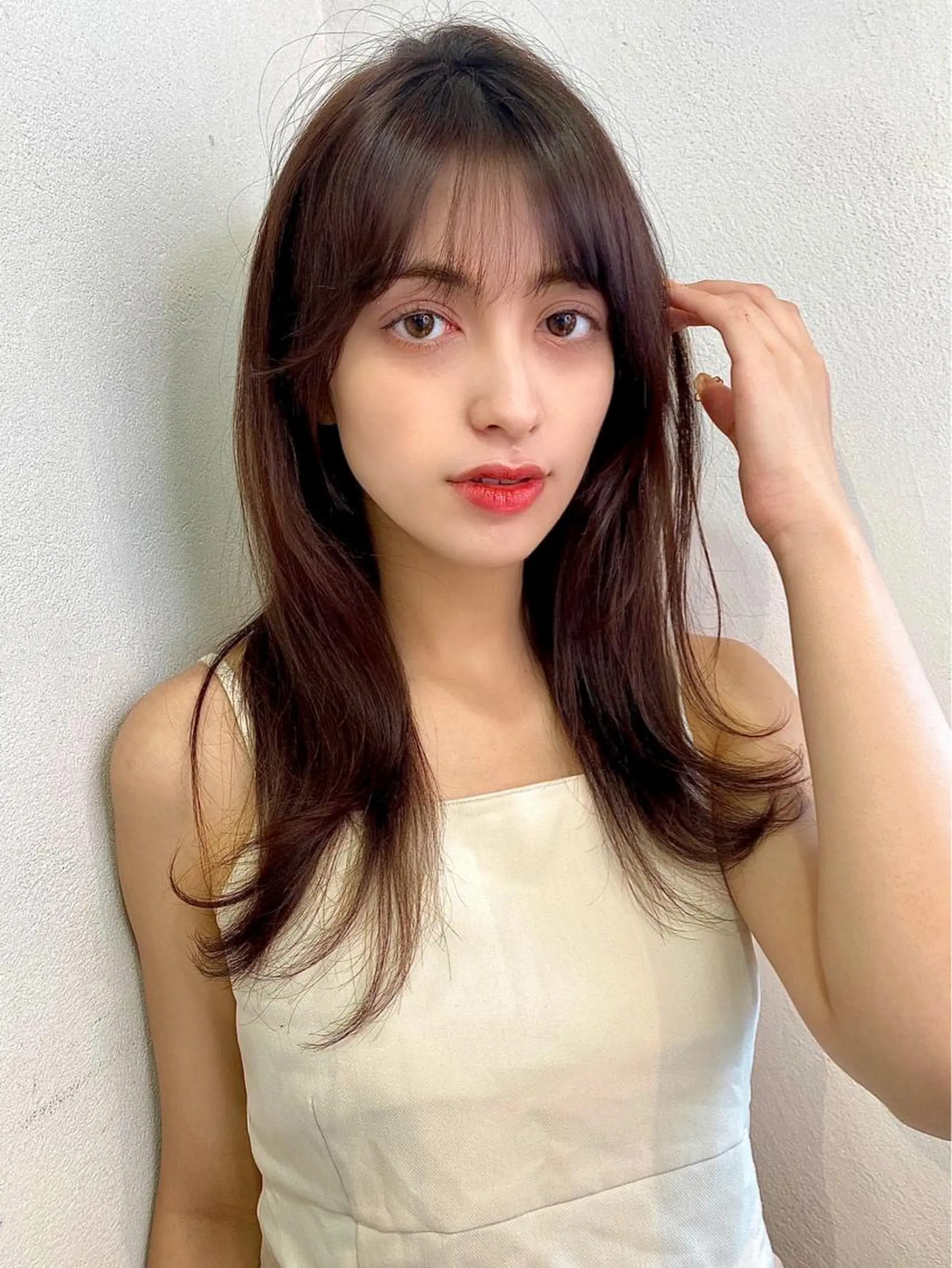 セミロング ボブ くびれヘア エギョモリ タンバルモリ 韓国風ヘア カット ヘアカラー トリートメント 大人可愛いヘア 大田のヘアスタイル