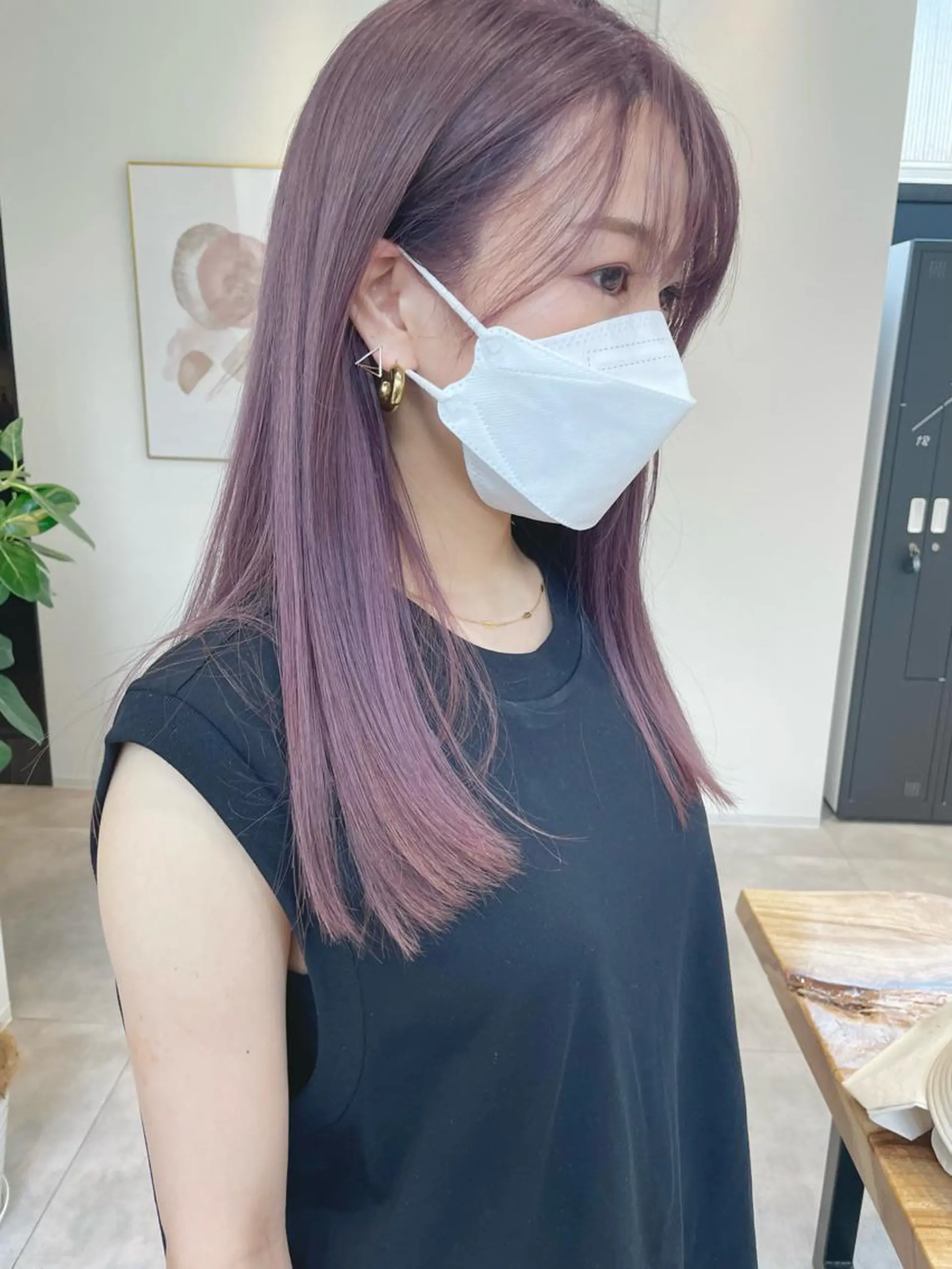 セミロング カラー i.osaka所属・たつ/レイヤーカット 顔周り/髪質改善のヘアスタイル