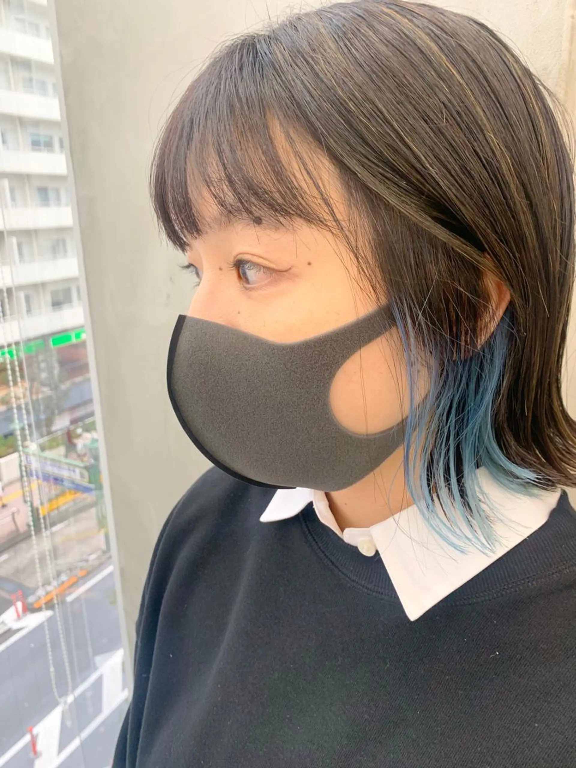 カラー ブリーチ ブルーカラー インナーカラー ボブ SEED&beauty byFLAT所属・ヘッドスパ (女性限定)🍋モエのヘアスタイル