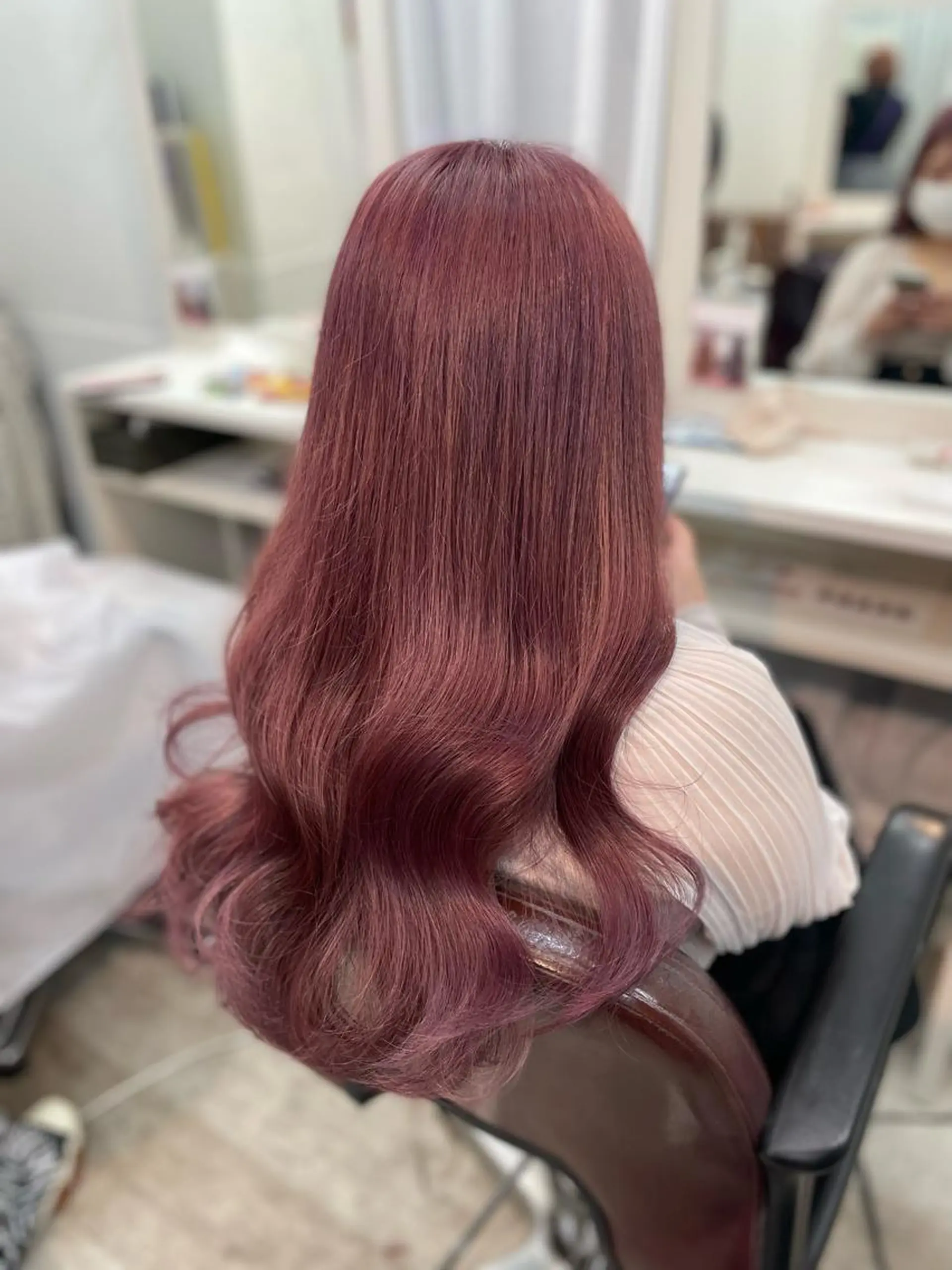 ロング カラー ヘアカラー ヘアセット 韓国ヘア🤍髪質改善 🇰🇷AKANEのヘアスタイル