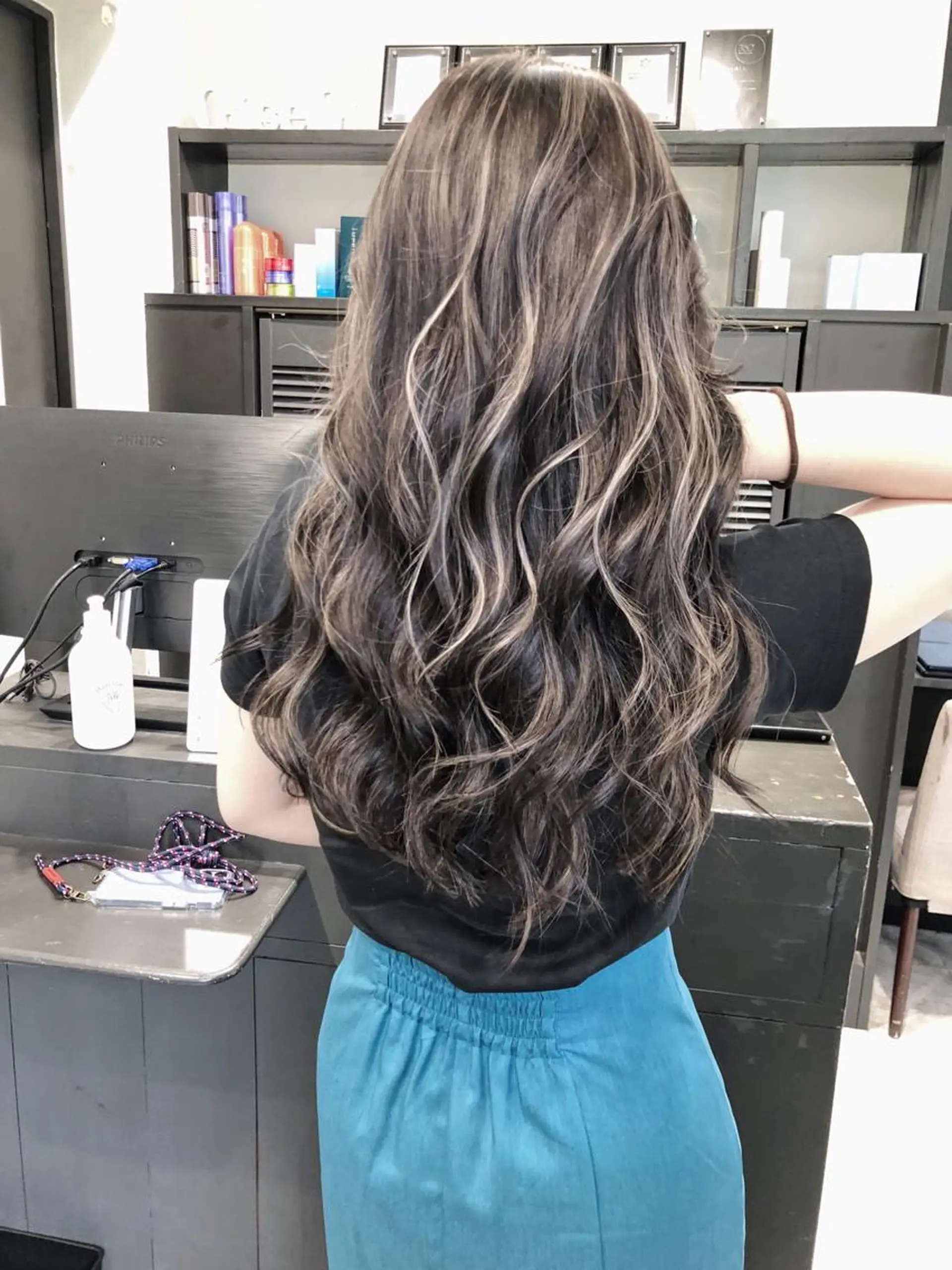 セミロング カラー ヘアアレンジ ヘアカラー トリートメント GiseL天神カラー 髪質改善/ブリーチのヘアスタイル