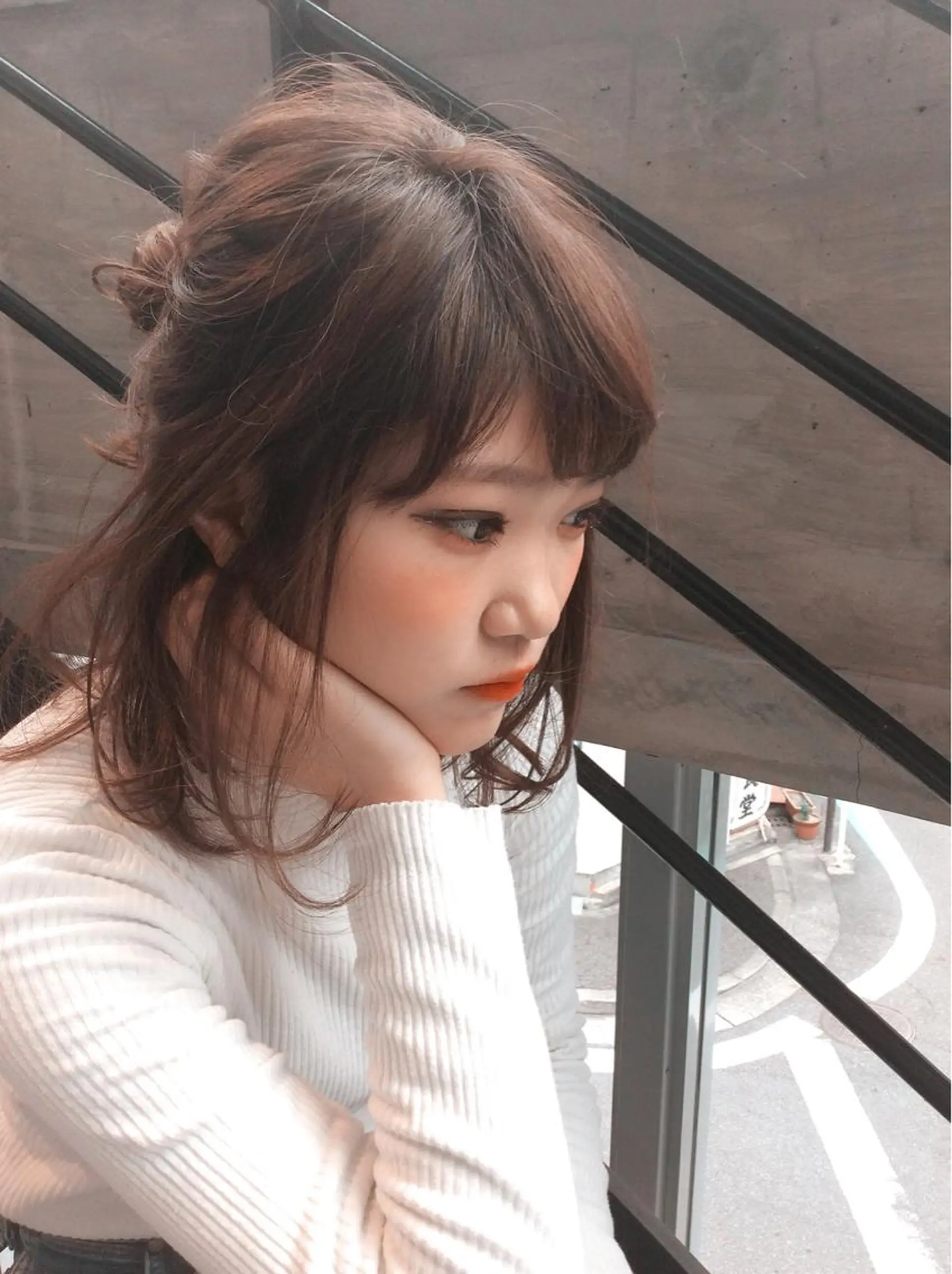 ミディアム カラー パーマ ヘアアレンジ 日比 貴大/ minim hairのヘアスタイル