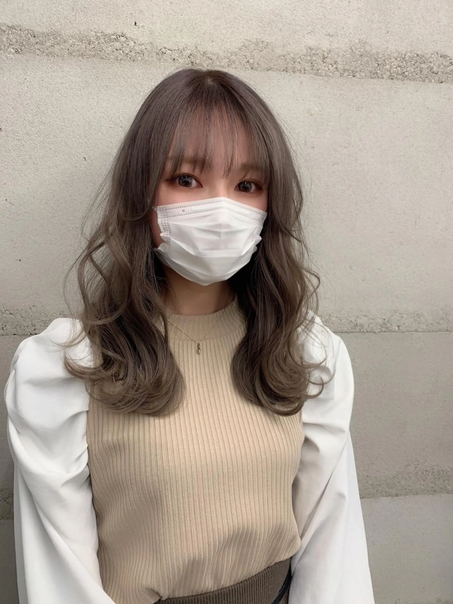 ロング カラー 透明感/オリーブ/ グレージュ/YUKAのヘアスタイル