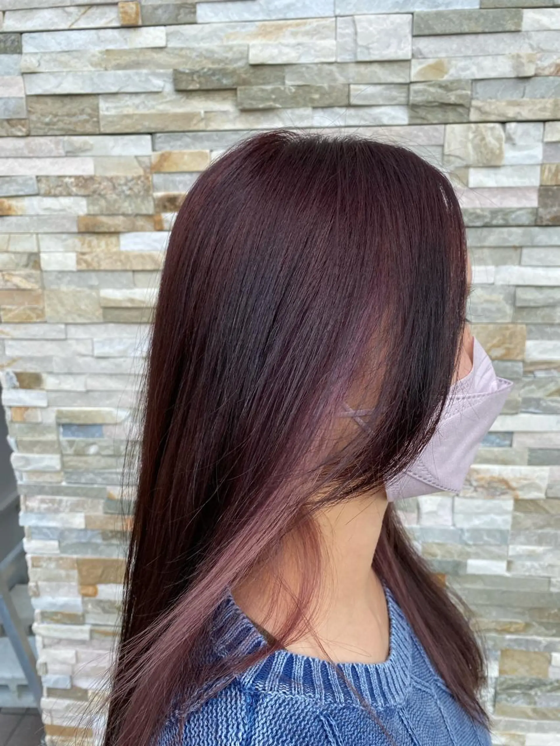 ロング カラー アッシュ ブリーチ ピンクカラー 山口 惇史のヘアスタイル