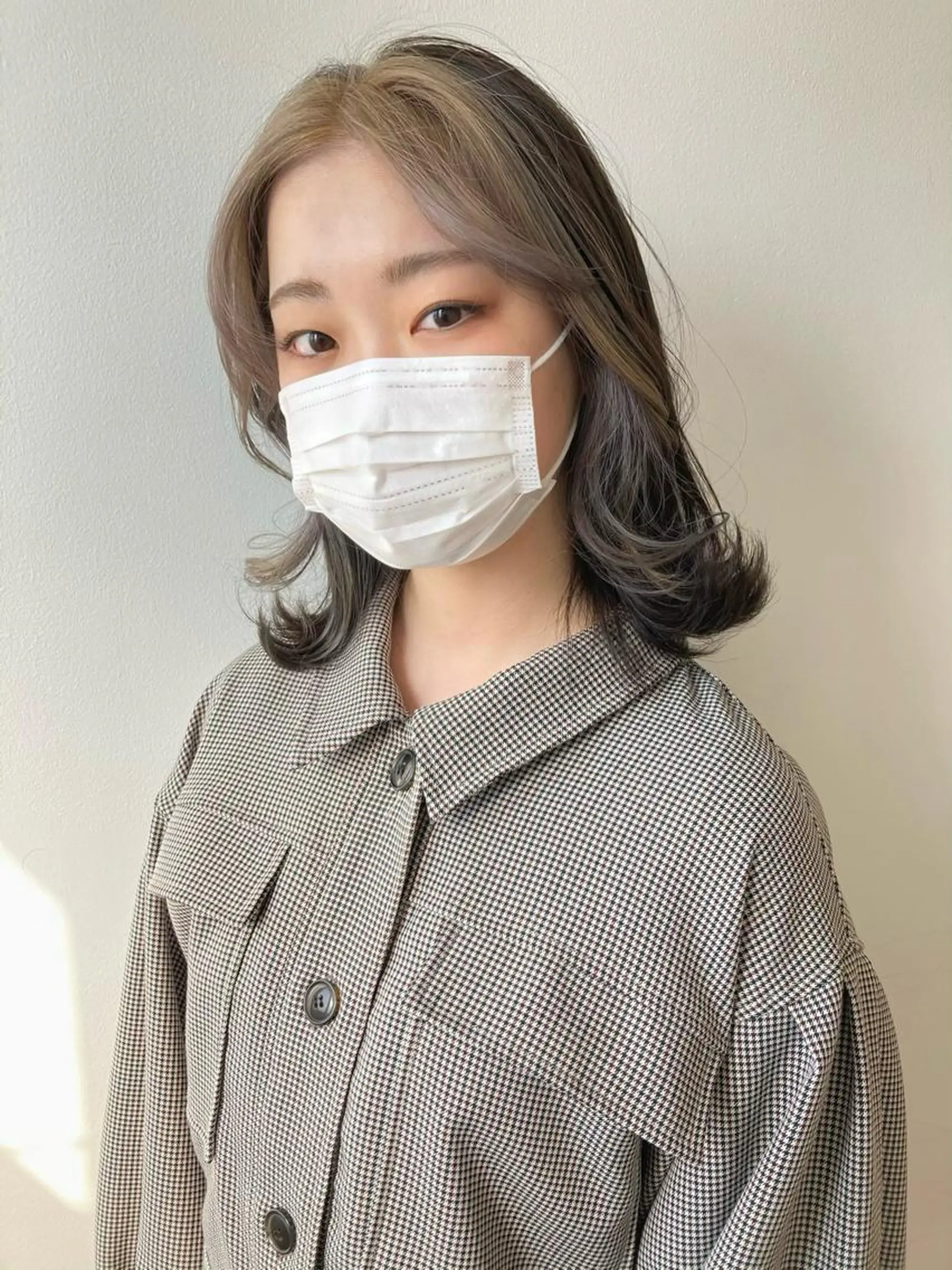 ミディアム カラー ミストバング  フェイスフレーミング nono/パーマ /顔まわりカット🐈のヘアスタイル