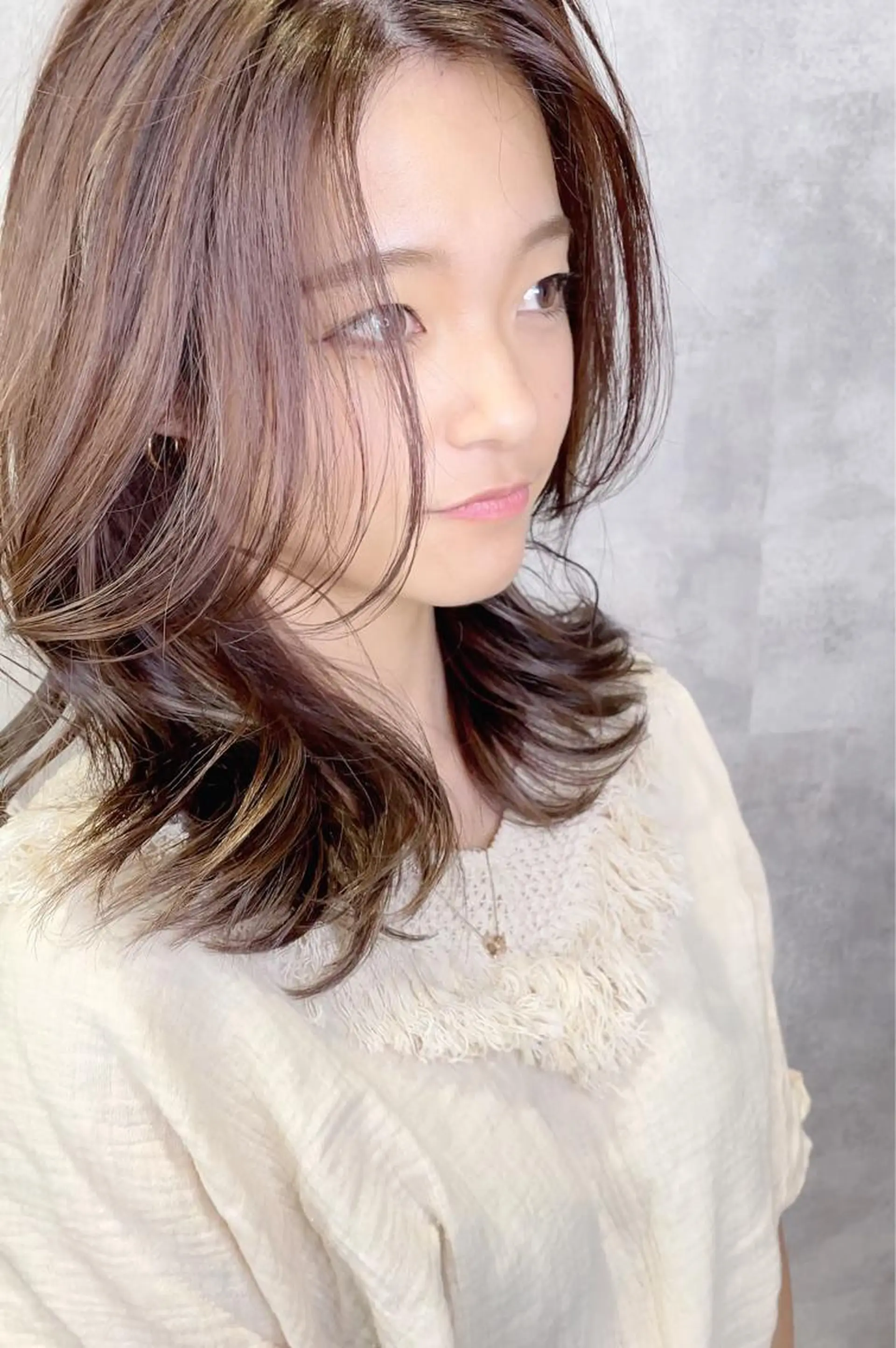 セミロング カット ヘアカラー チダアキフミ Ash大森のヘアスタイル