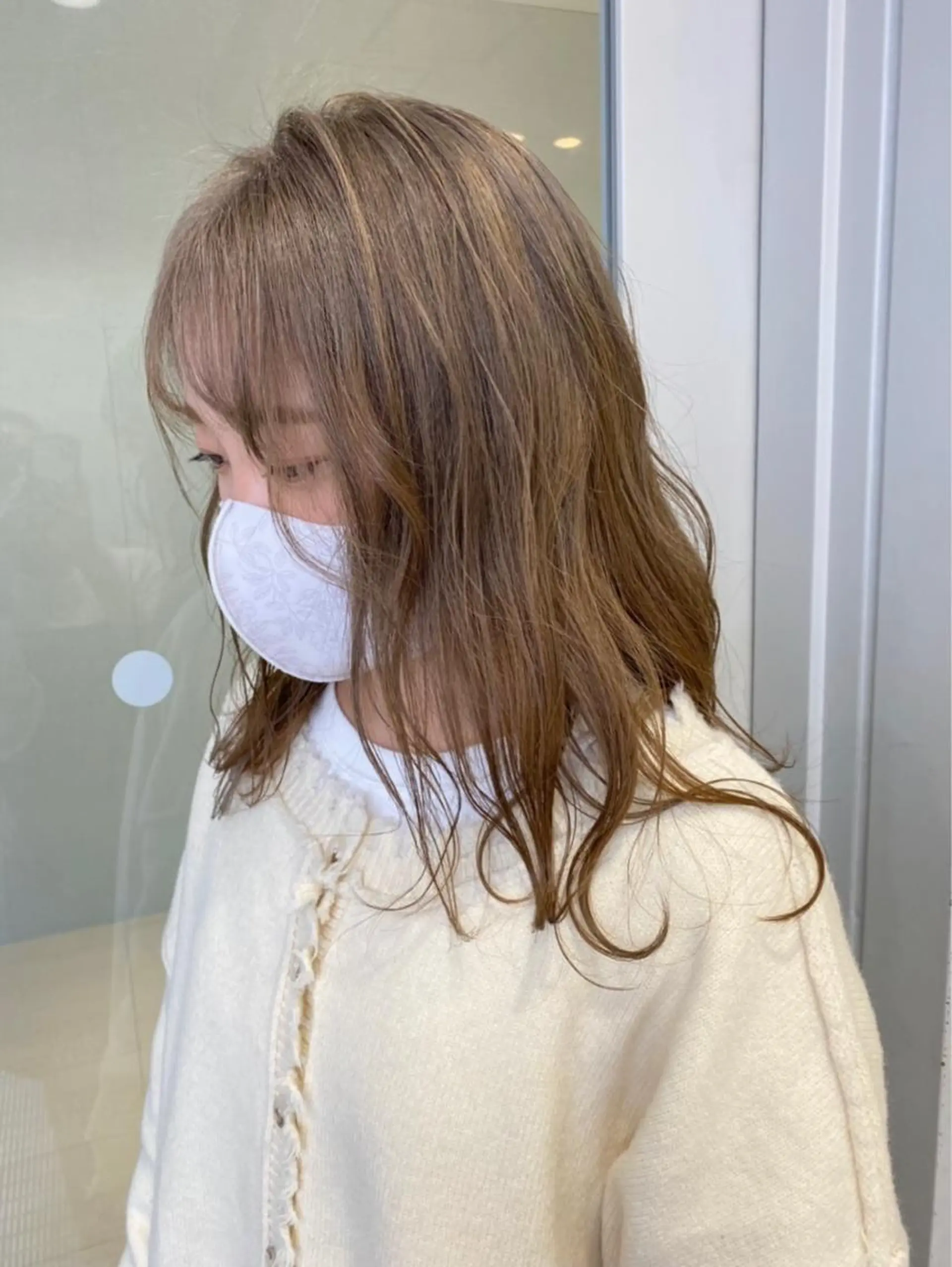 ミディアム カラー ベージュカラー ハイトーンカラー ミルクティーベージュ ヘアカラー ボブ/salut町田 🧡kanaのヘアスタイル