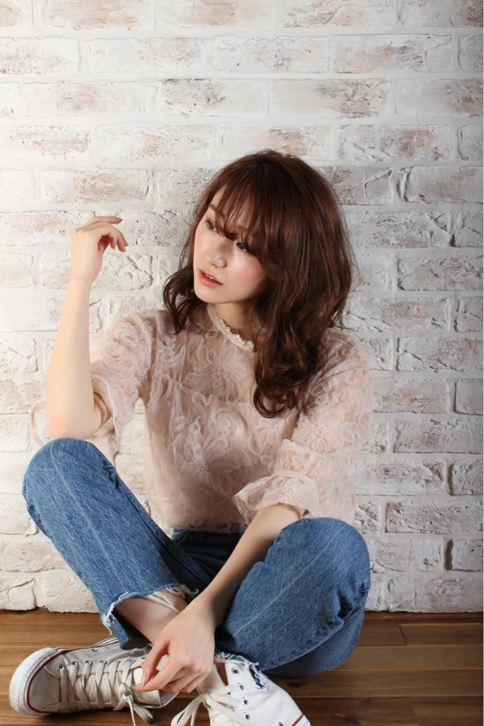 セミロング カラー モテ髪🎀aoi/ シールエクステ/池袋のヘアスタイル