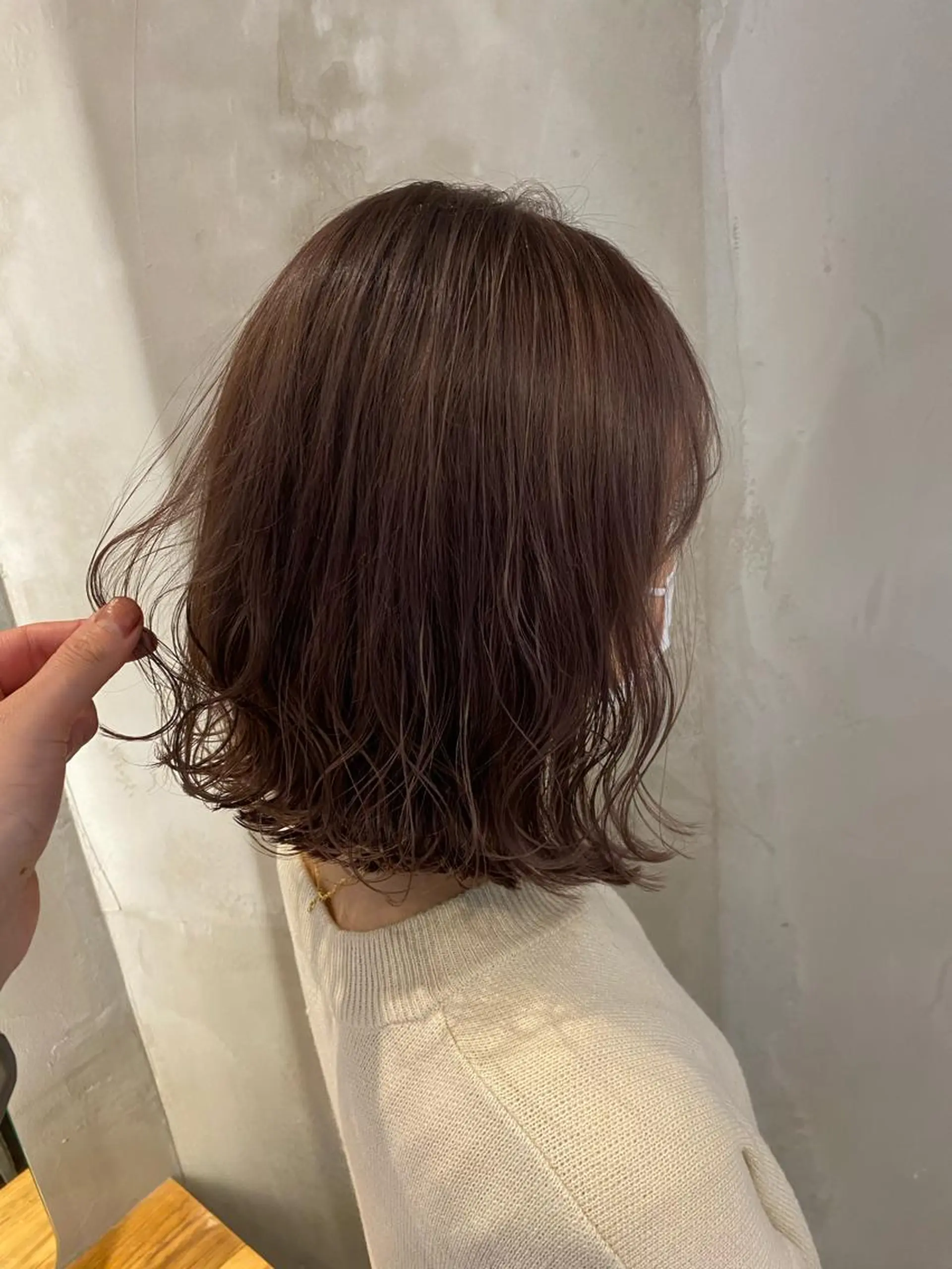 ミディアム カラー パープルカラー ボブ カット ヘアカラー トリートメント 顔周りcut・ご相談 ＝新宿しずく🇰🇷のヘアスタイル