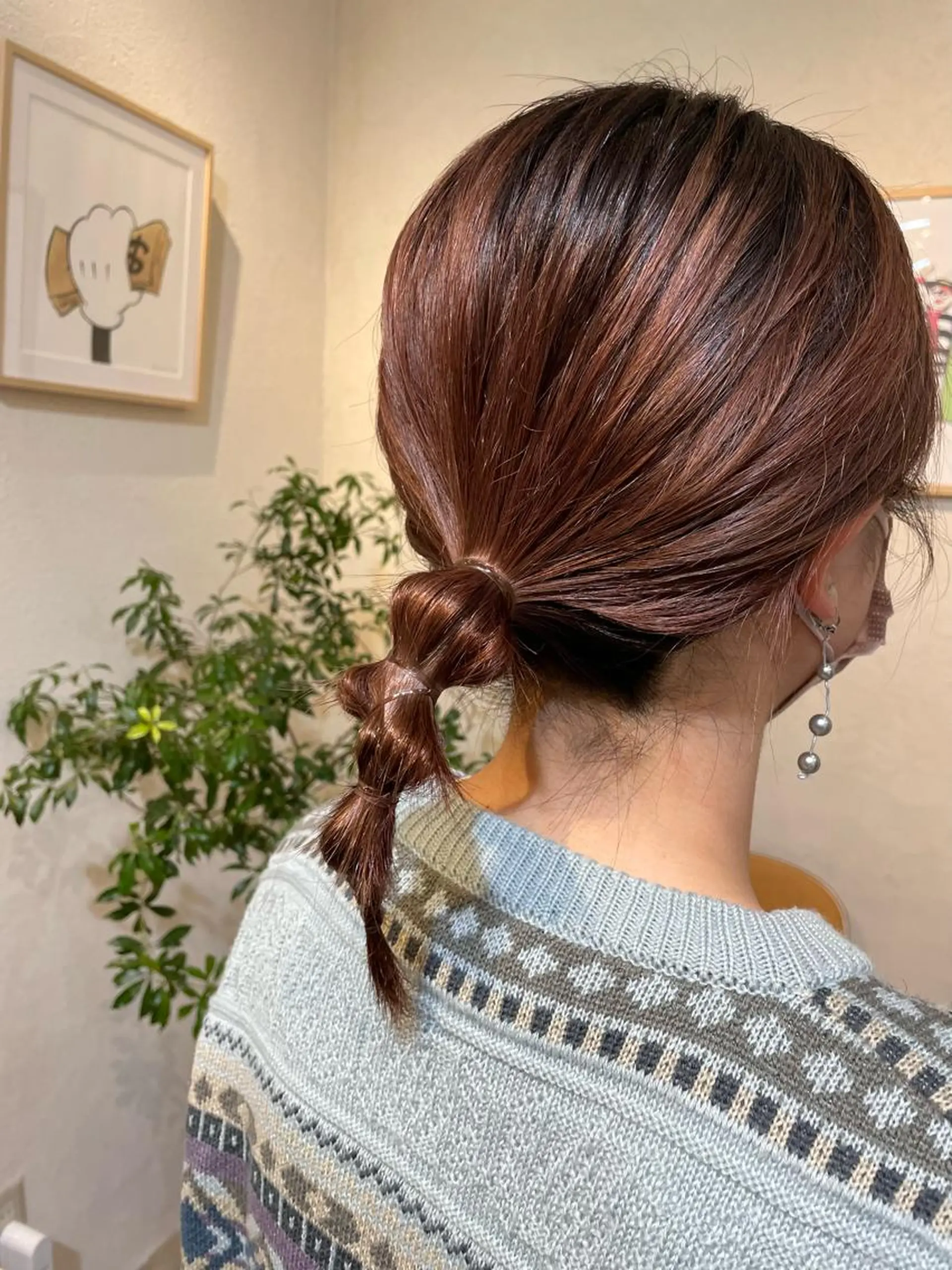 ミディアム カラー ブラウンカラー ピンクカラー ピンクブラウン Rin:nel hair所属・Takanishi くすみベージュカラーのヘアスタイル