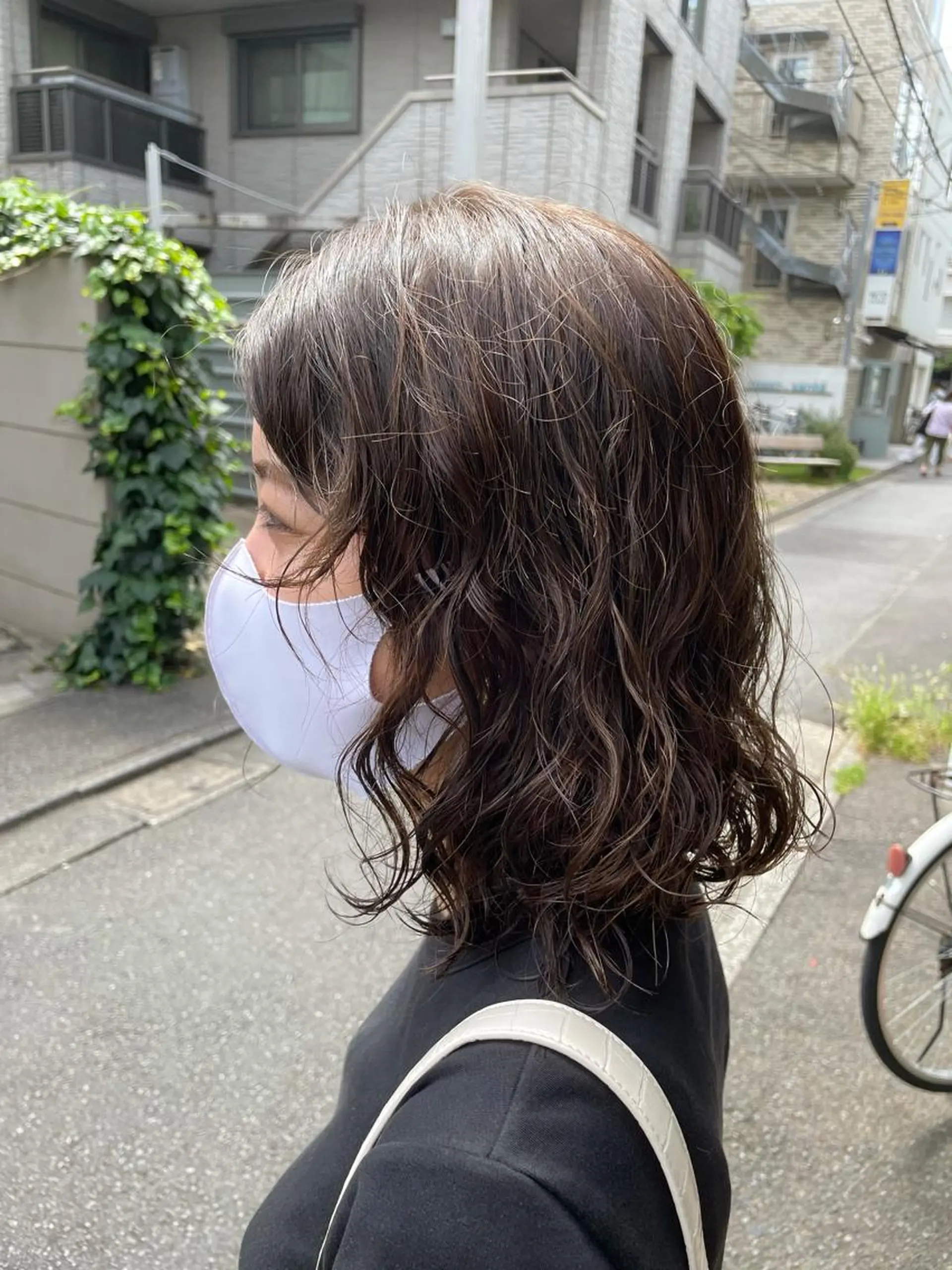 ミディアム カラー パーマ カット ヘアカラー パーマ トリートメント 🌿レイヤーボブ/パ ーマ🌿　木梨健太のヘアスタイル