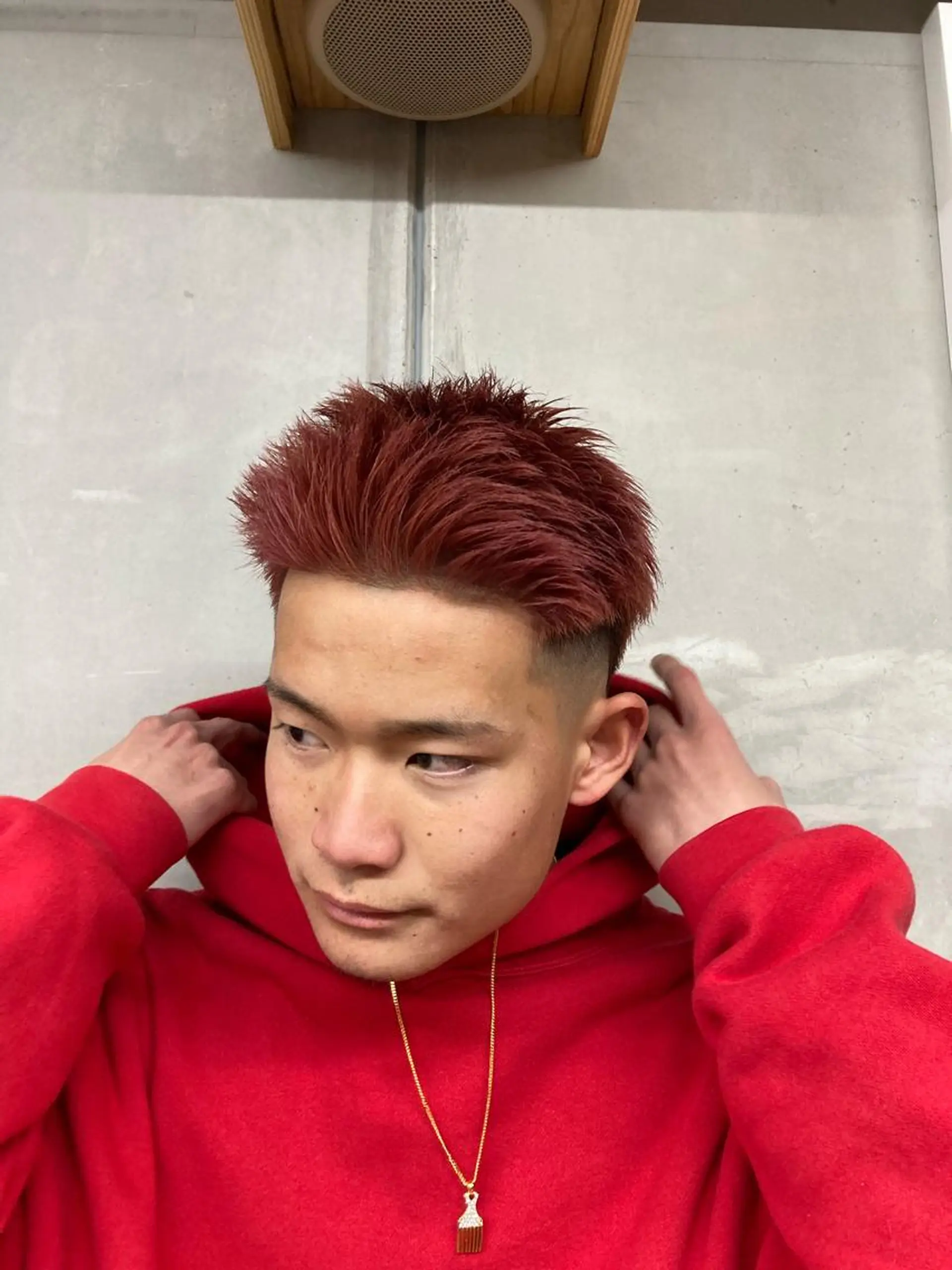 カラー レッドカラー カット ヘアカラー ヘアセット brunt jet所属・関 晃哉のヘアスタイル