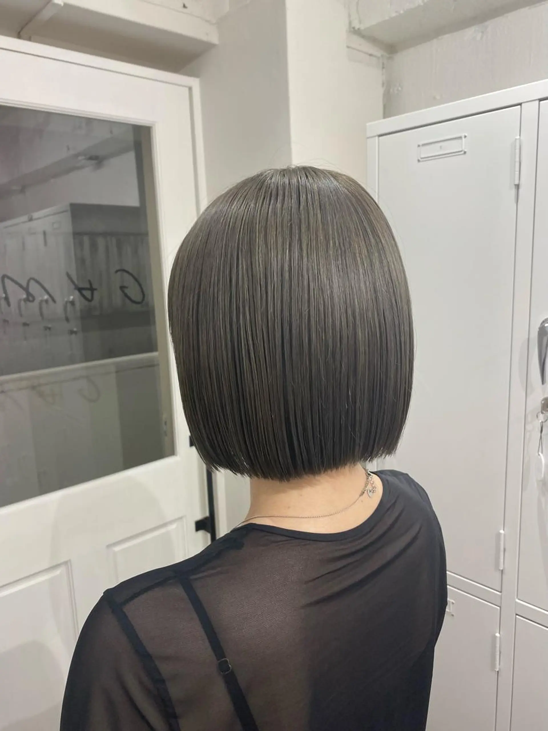 セミロング カラー ブリーチ グレージュ シアーグレージュ ヘアカラー トリートメント ヘアセット 楓🦋韓国系レイヤー / 透明感カラー🤍のヘアスタイル