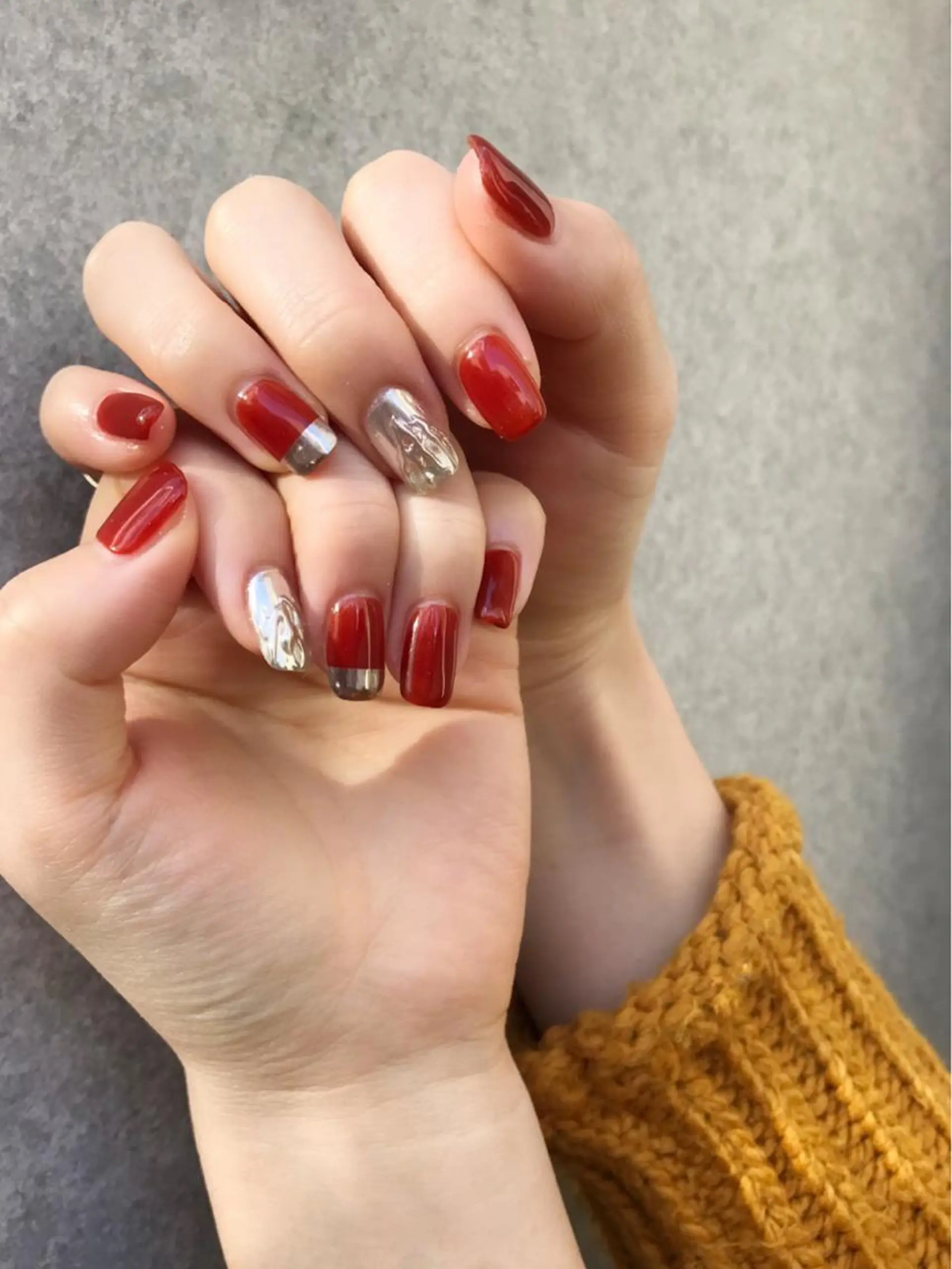 ネイル アートネイル ジェルネイル ミラーネイル 持ち込み ニュアンスネイル ハンドネイル Soeur ネイリストのネイルデザイン