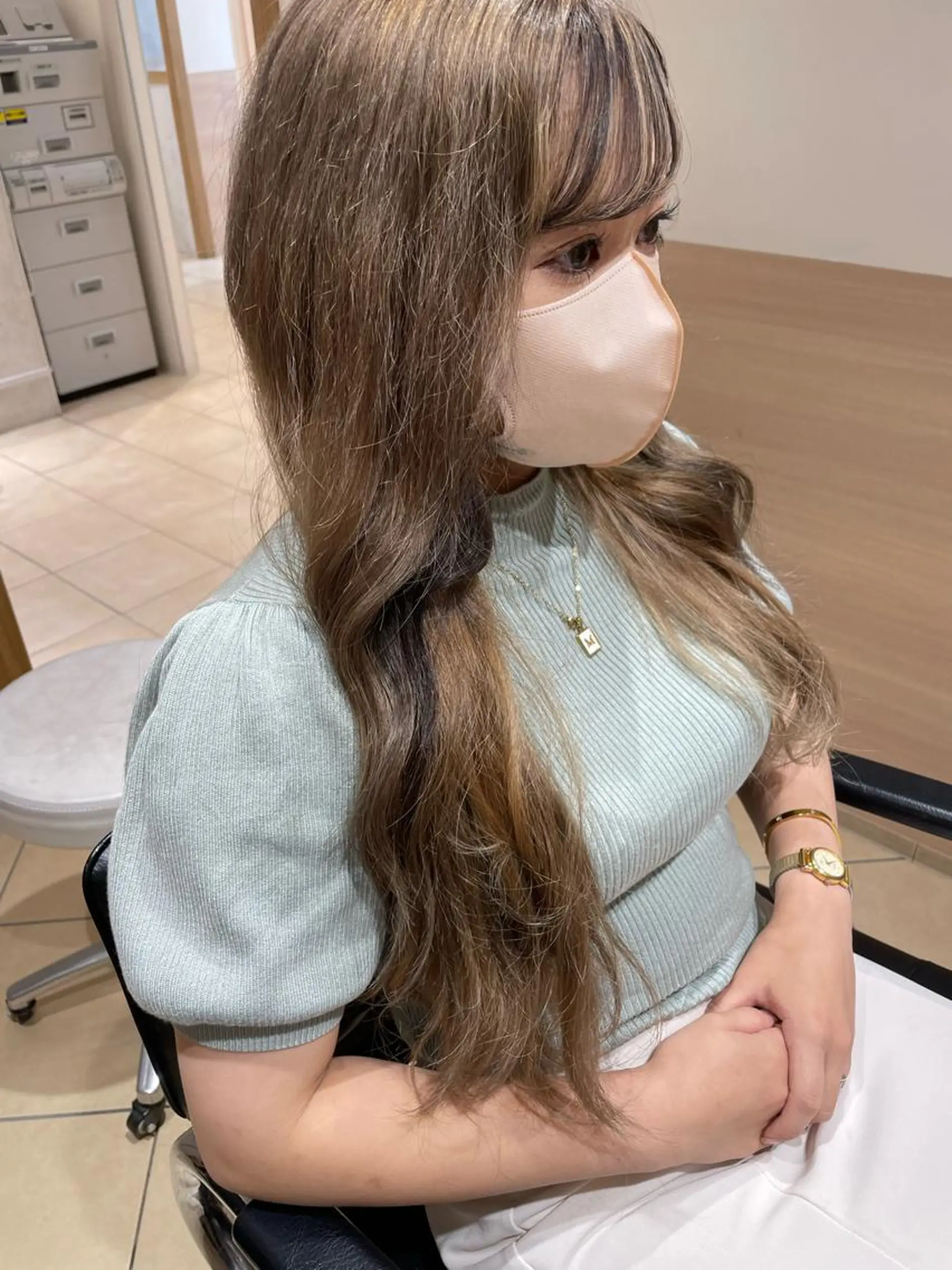 ロング カラー ブラウンカラー ケアカラー ハイトーンカラー ピンクカラー ピンクブラウン ヘアカラー トリートメント GO TODAY SHAiRE SALON所属・天野 瑠真のヘアスタイル